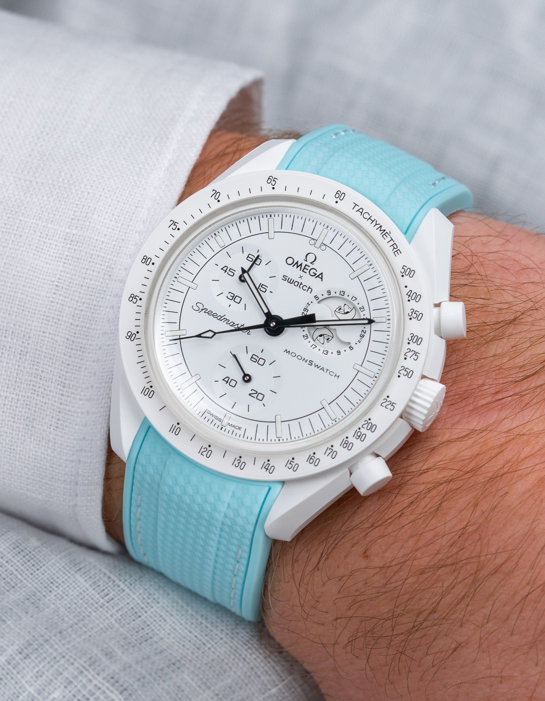 Relógio MoonSwatch Mission to The Moonphase (Pulseira de borracha)