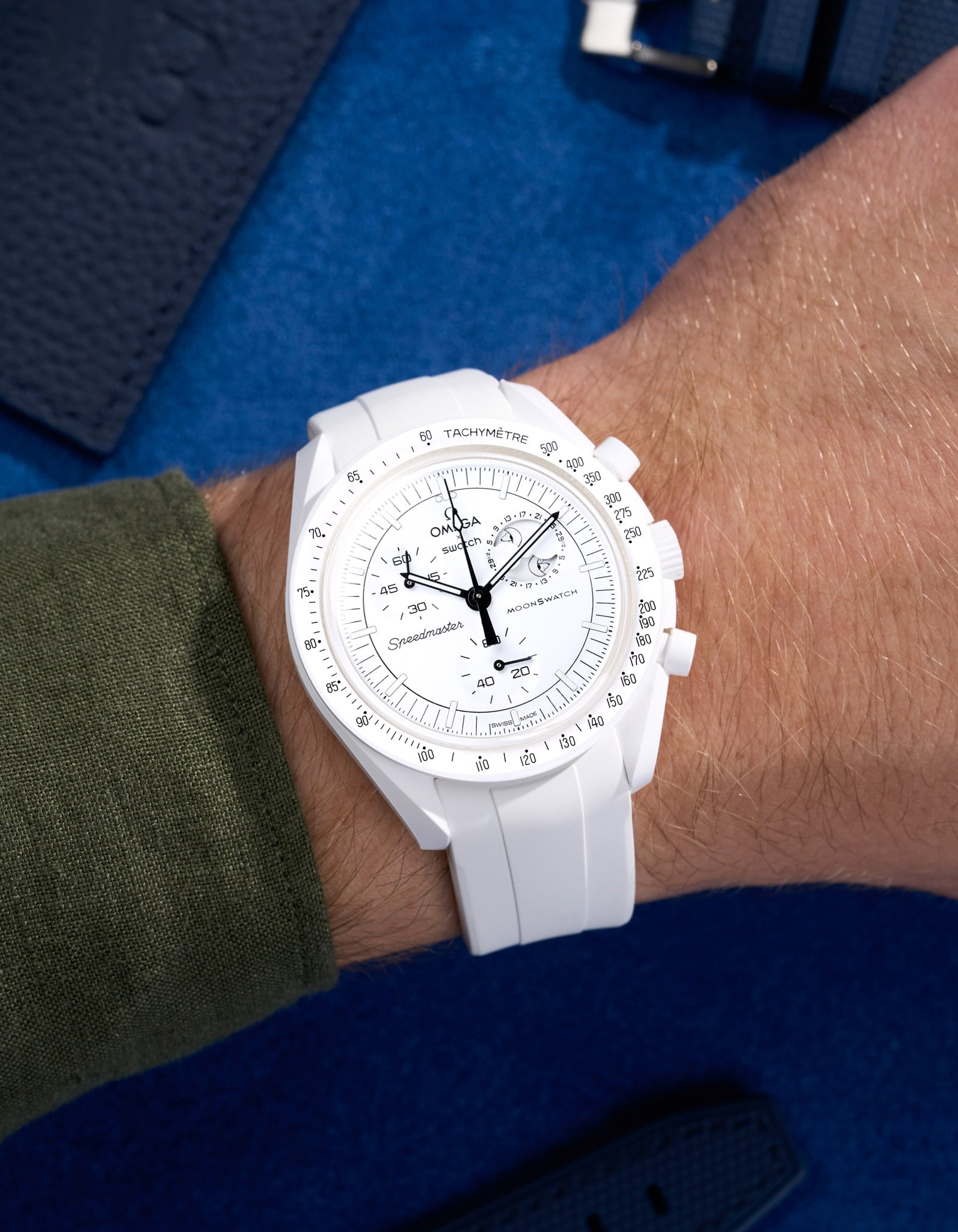 Relógio MoonSwatch Mission to The Moonphase (Pulseira de borracha)