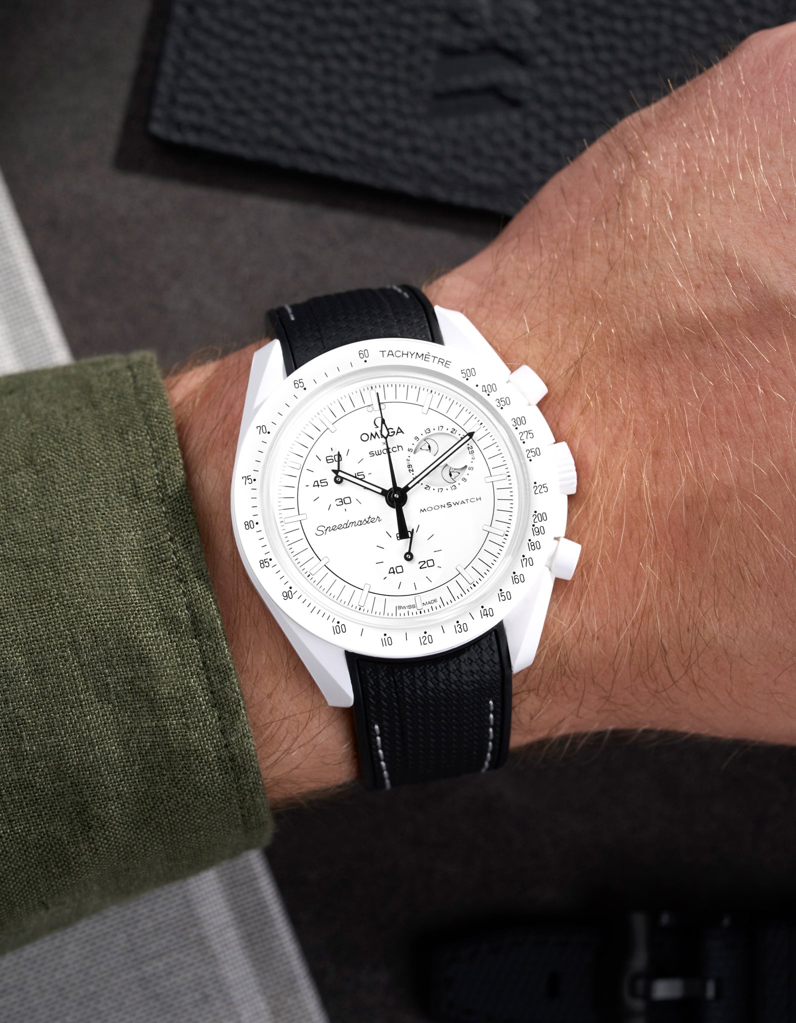 Relógio MoonSwatch Mission to The Moonphase (Pulseira de borracha)