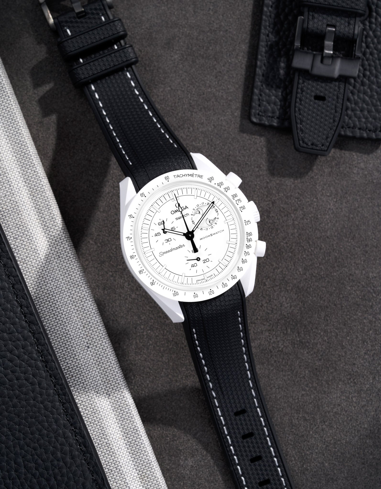 Relógio MoonSwatch Mission to The Moonphase (Pulseira de borracha)