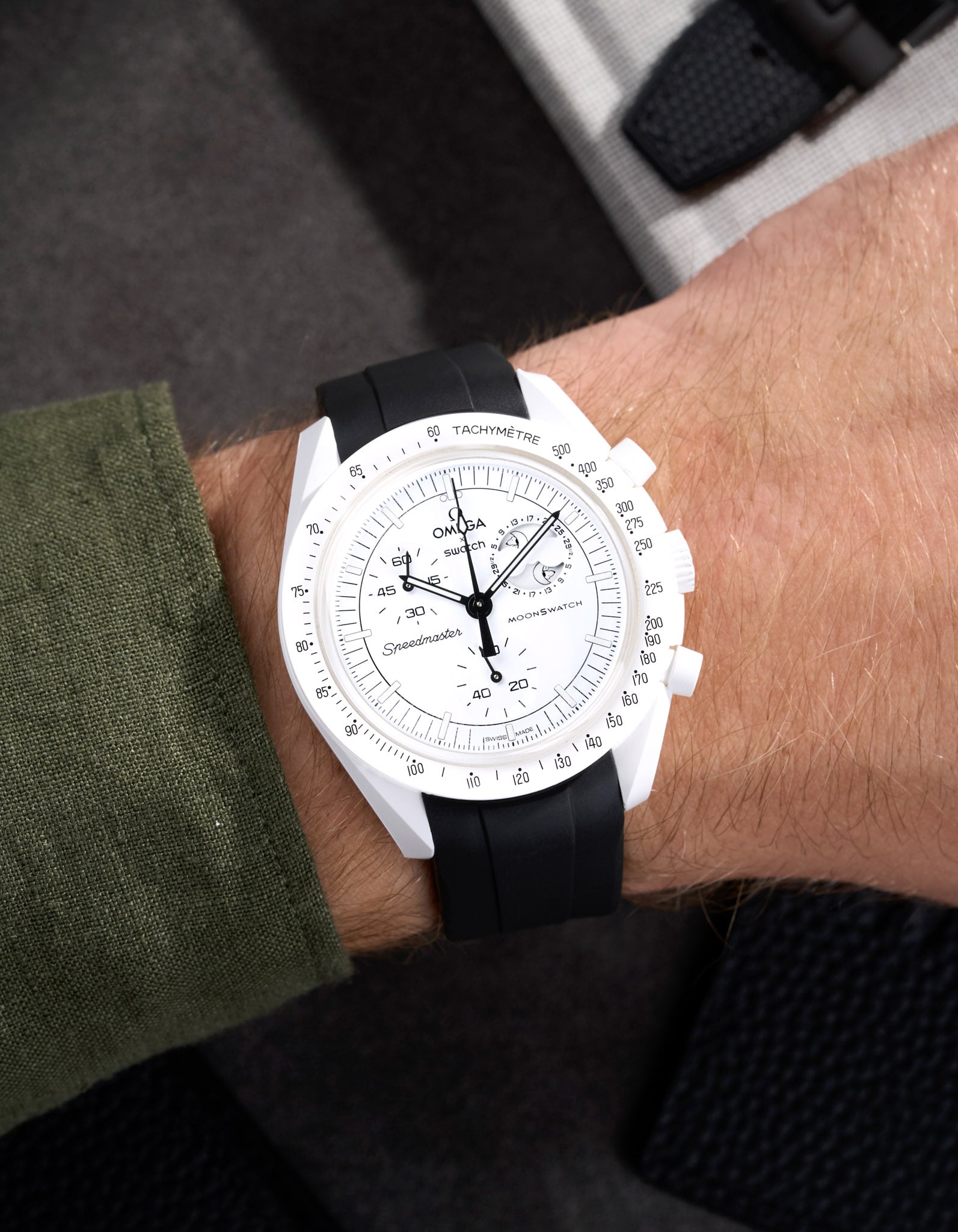 Relógio MoonSwatch Mission to The Moonphase (Pulseira de borracha)