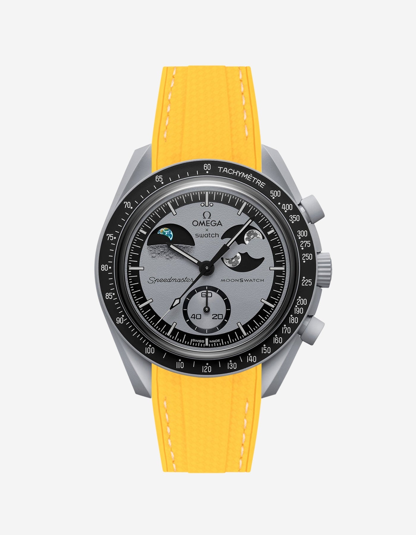 Relógio MoonSwatch Mission To EarthPhase (Pulseira de borracha)