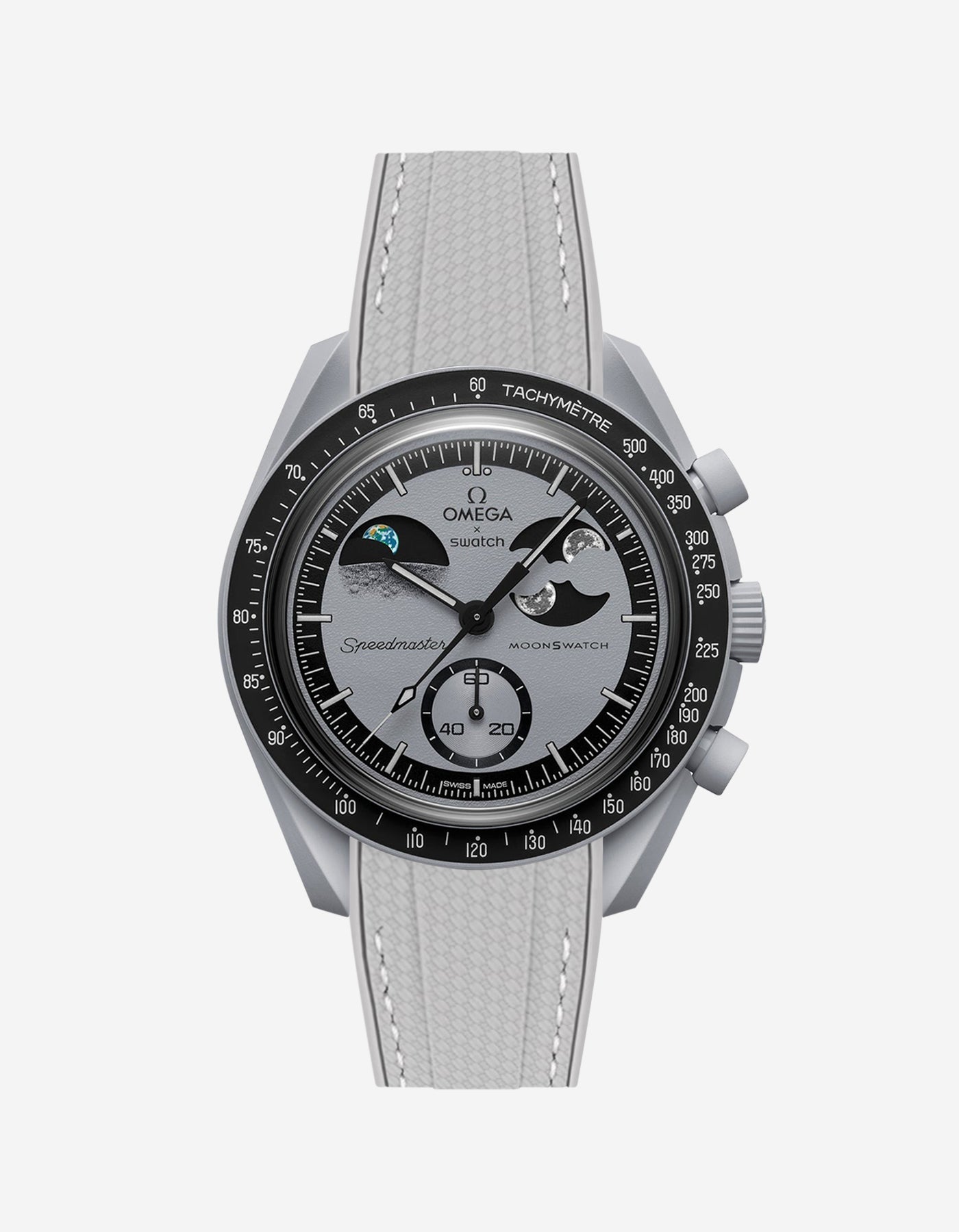 Relógio MoonSwatch Mission To EarthPhase (Pulseira de borracha)