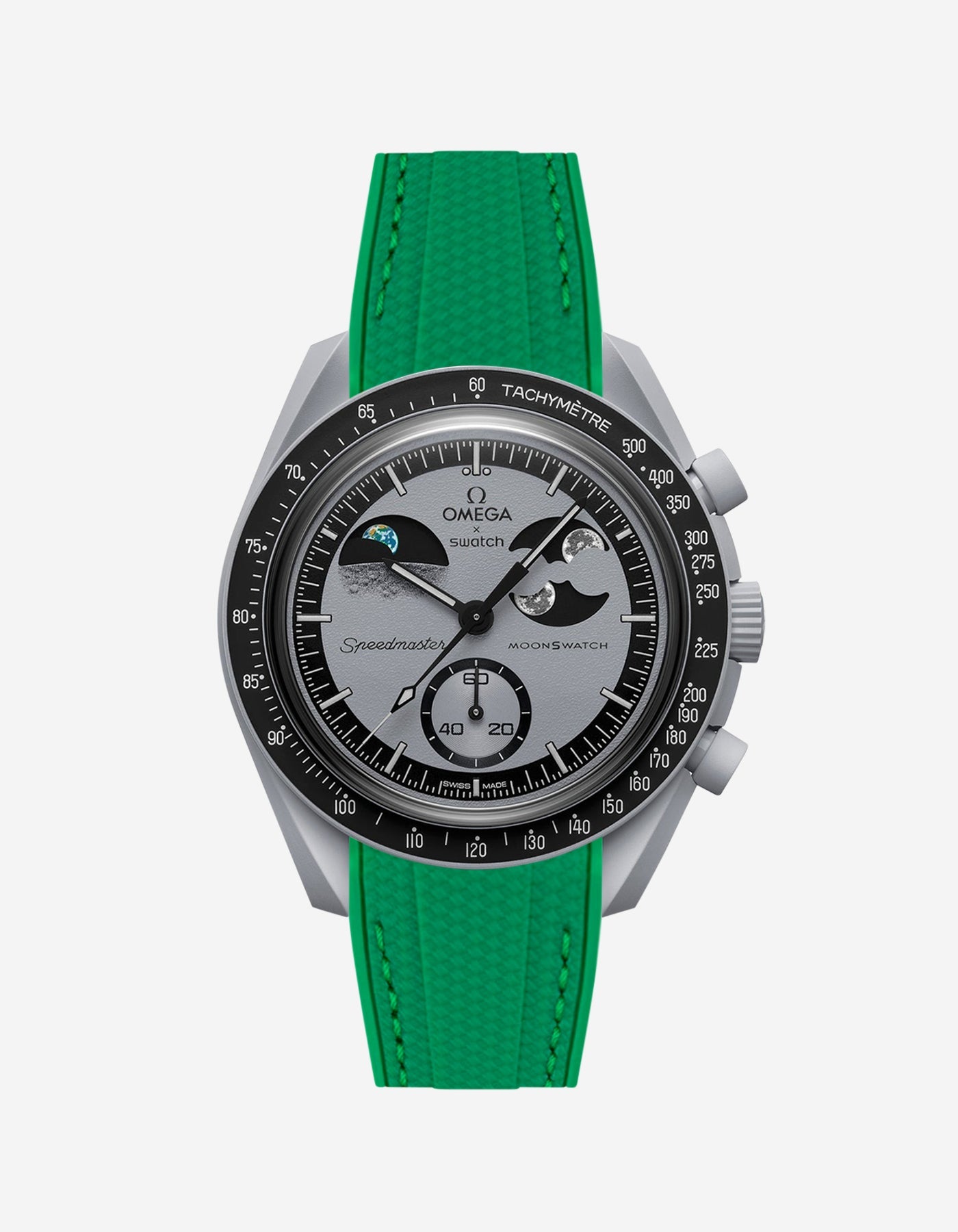 Relógio MoonSwatch Mission To EarthPhase (Pulseira de borracha)