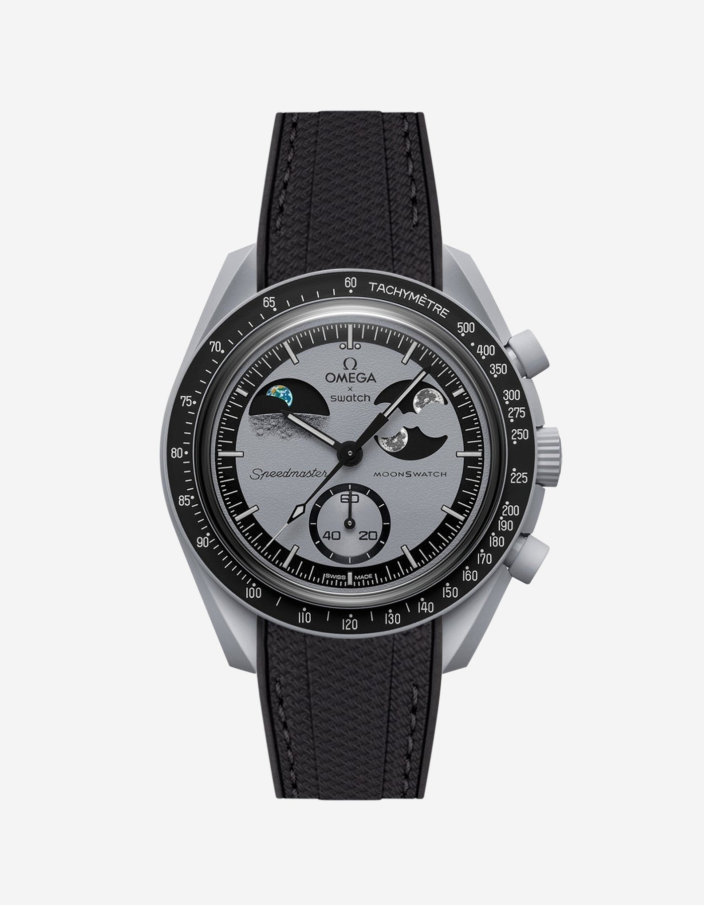 Relógio MoonSwatch Mission To EarthPhase (Pulseira de borracha)