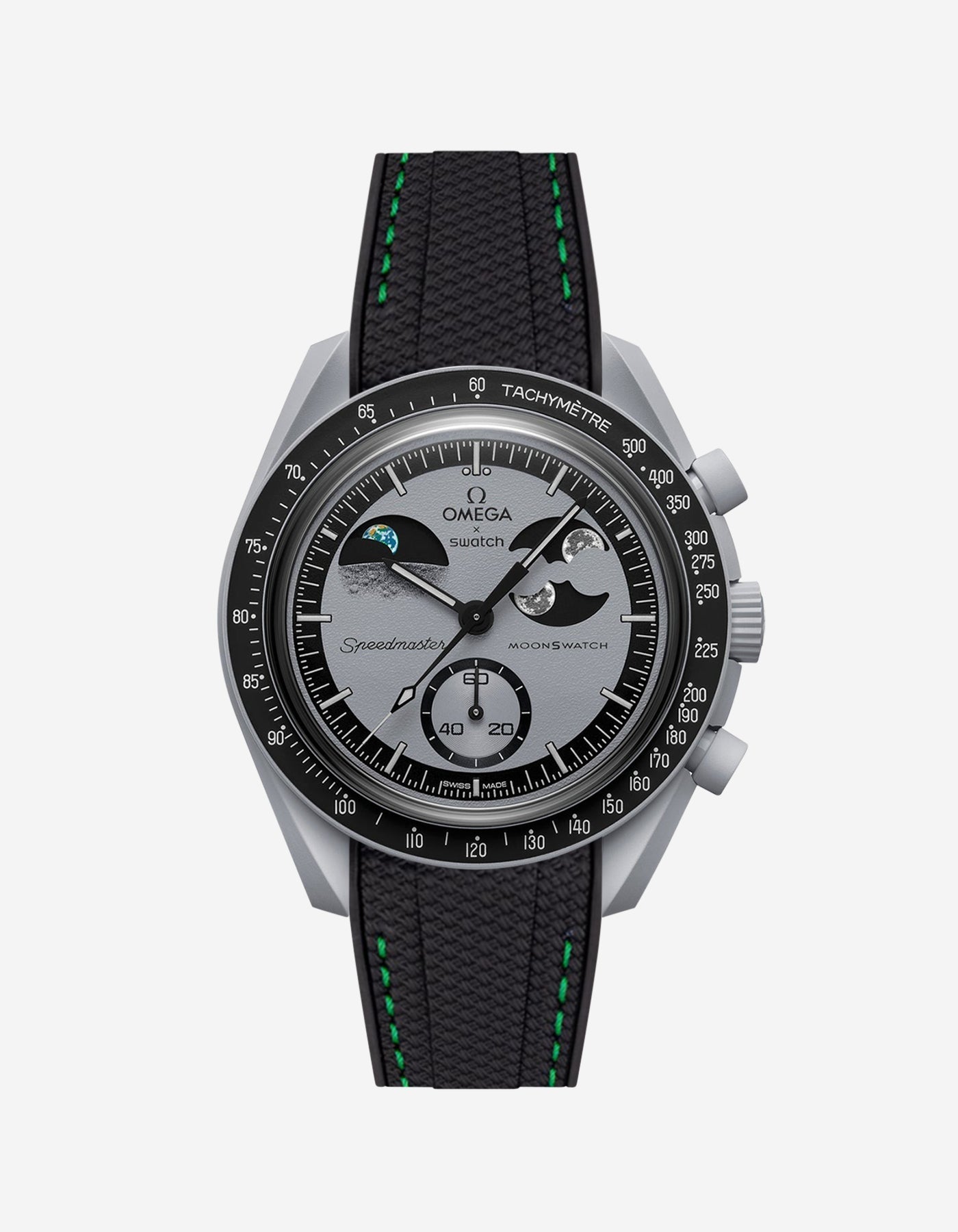 Relógio MoonSwatch Mission To EarthPhase (Pulseira de borracha)
