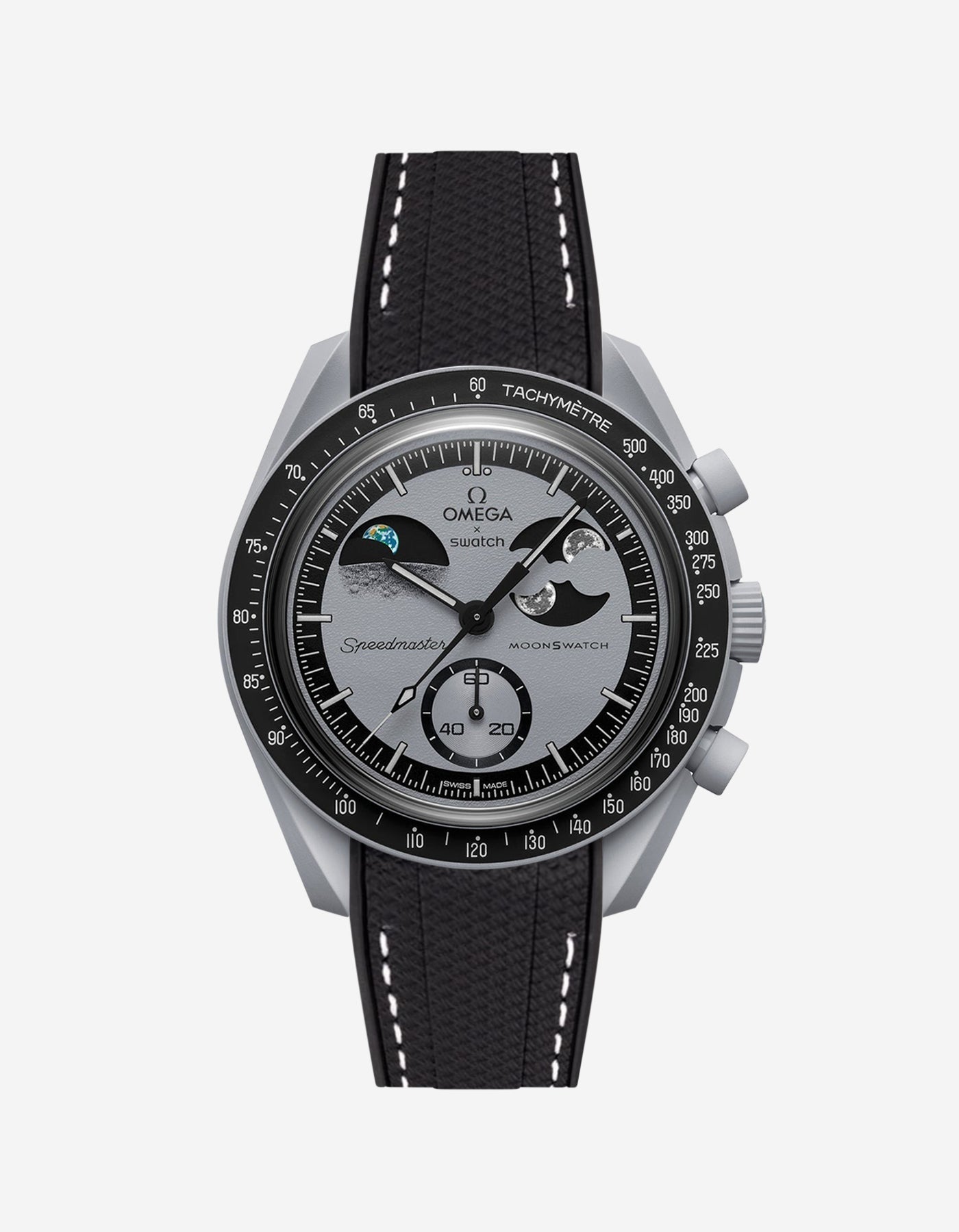 Relógio MoonSwatch Mission To EarthPhase (Pulseira de borracha)