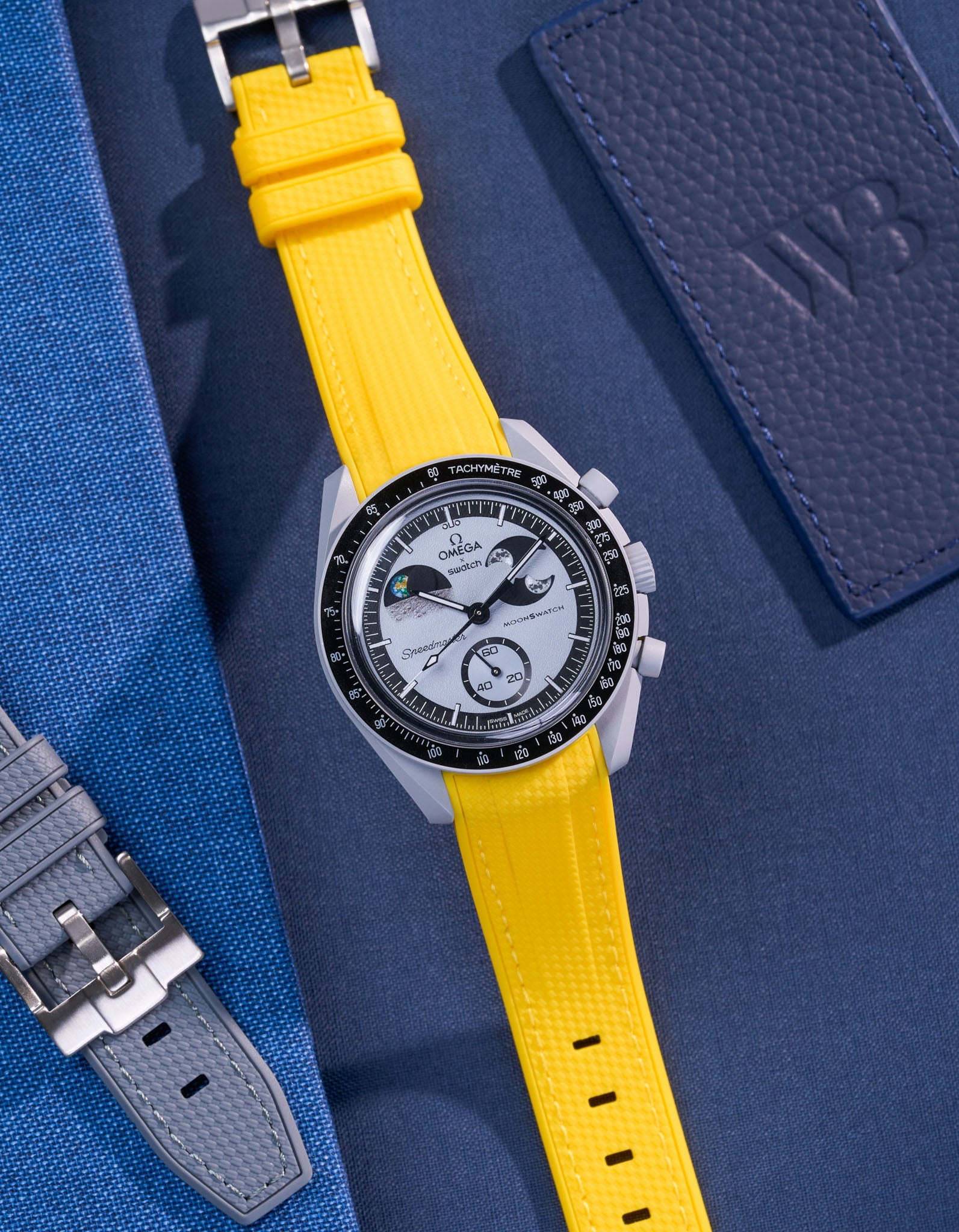 Relógio MoonSwatch Mission To EarthPhase (Pulseira de borracha)