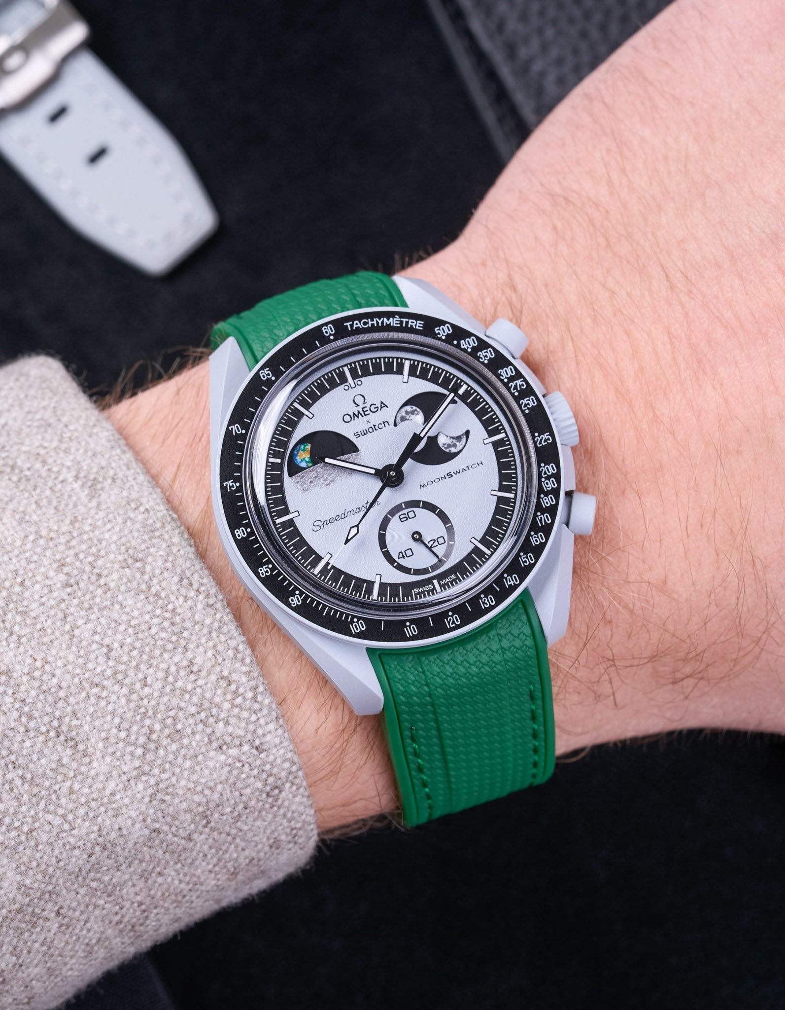 Relógio MoonSwatch Mission To EarthPhase (Pulseira de borracha)