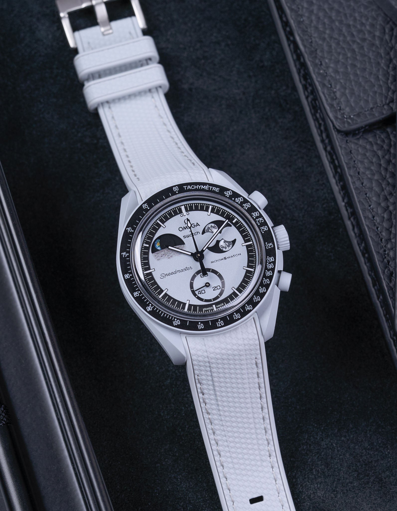Relógio MoonSwatch Mission To EarthPhase (Pulseira de borracha)