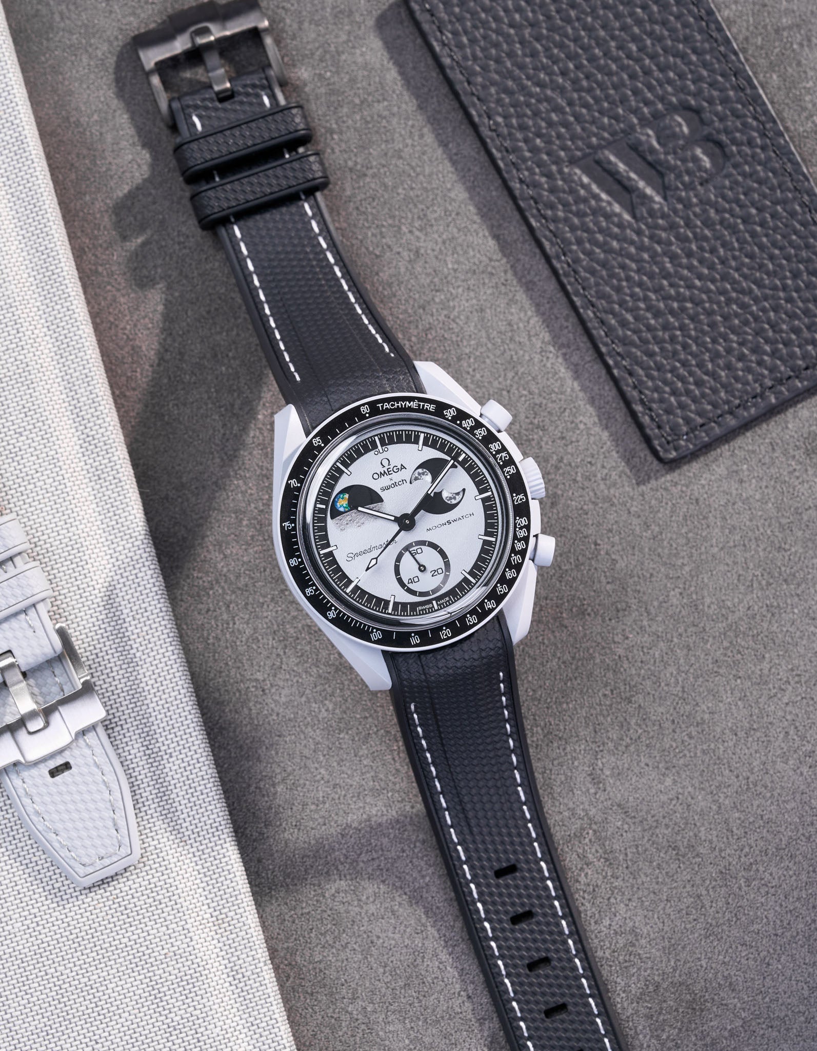 Relógio MoonSwatch Mission To EarthPhase (Pulseira de borracha)