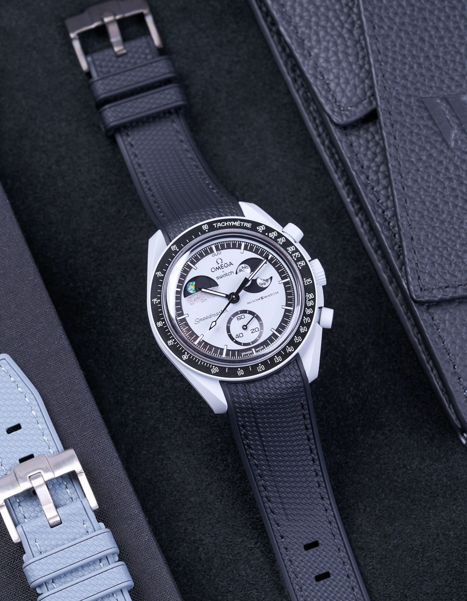 Relógio MoonSwatch Mission To EarthPhase (Pulseira de borracha)