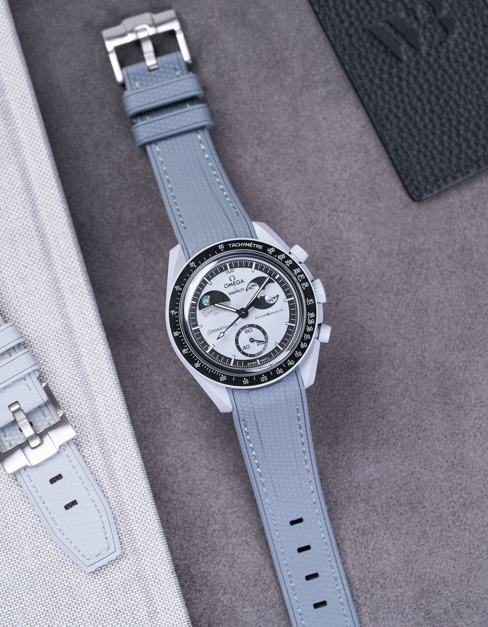 Relógio MoonSwatch Mission To EarthPhase (Pulseira de borracha)