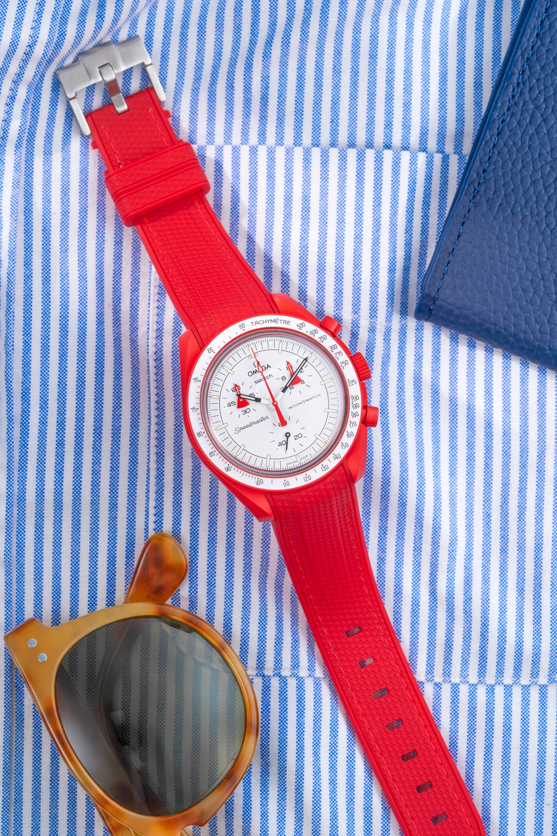 Relógio MoonSwatch Mission to Mars (Pulseira de borracha)