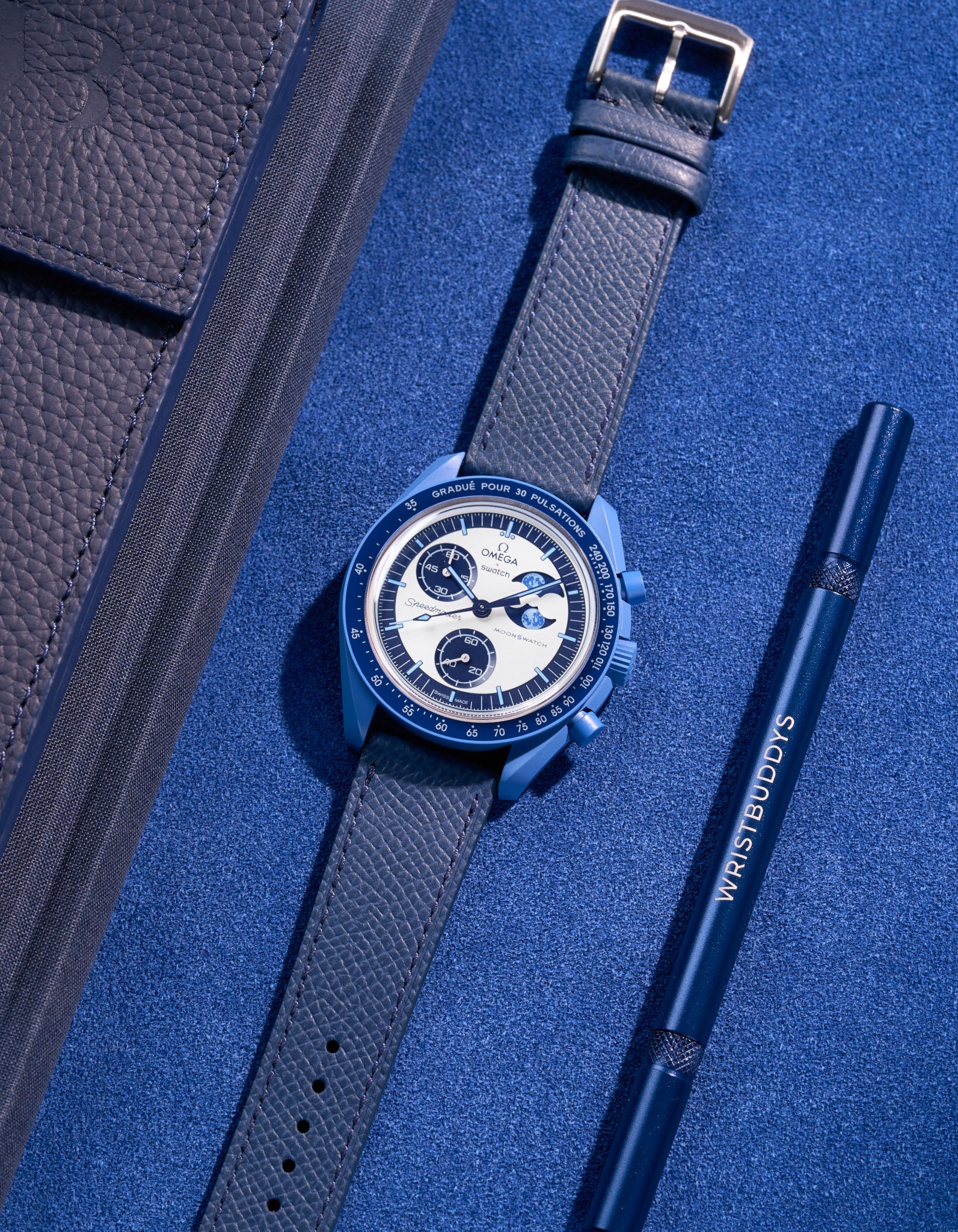 Relógio Mission to Super Blue Moonphase (Pulseira em Couro)
