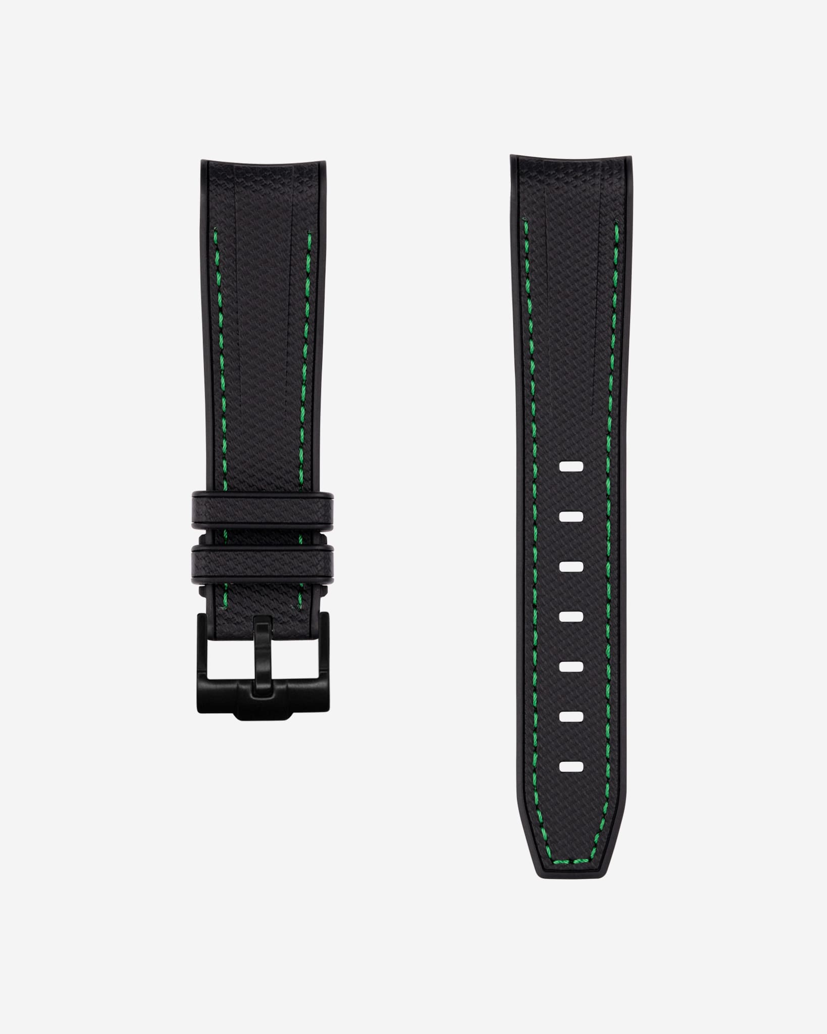 Pulseira de borracha curva premium - pontos pretos e verdes