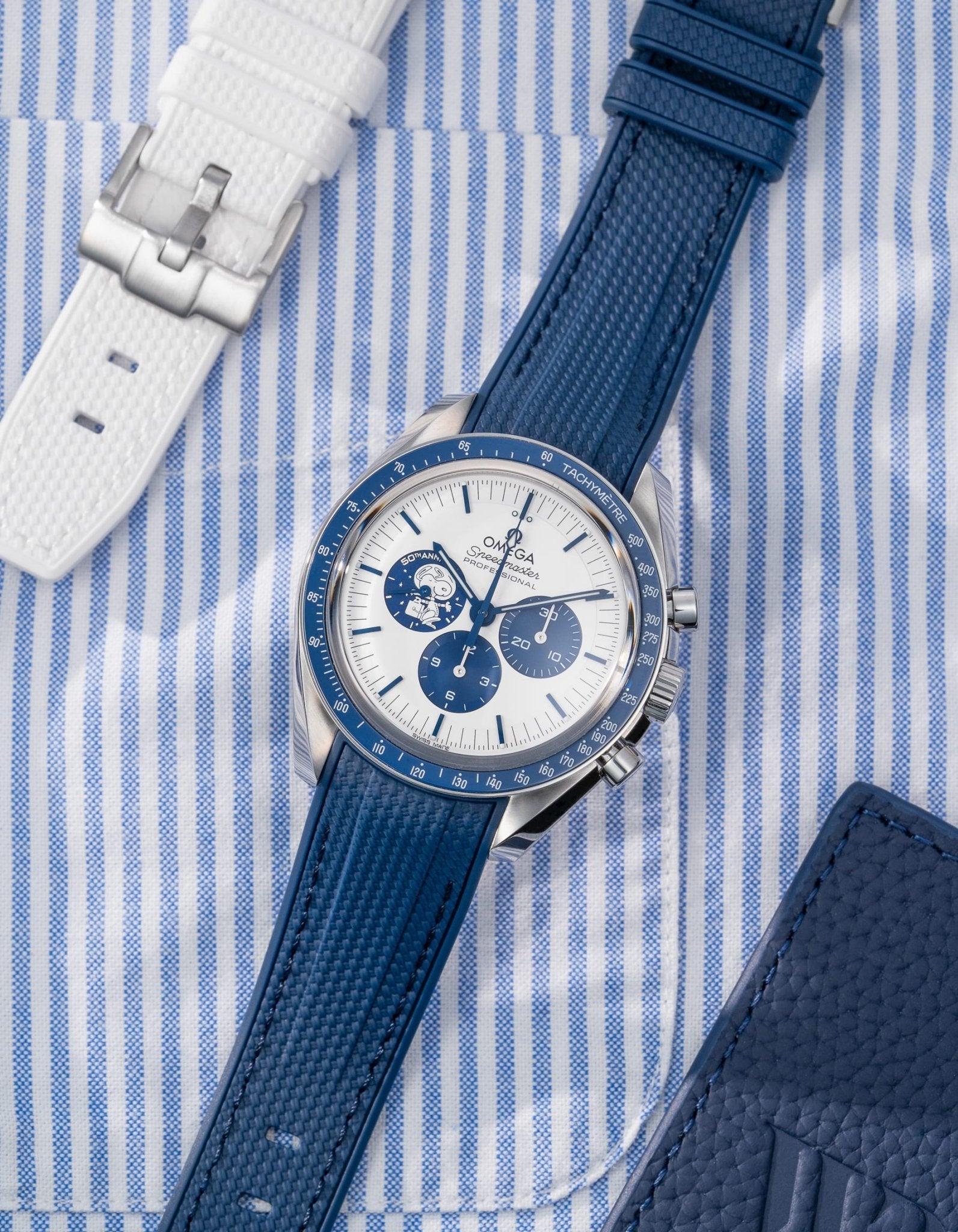 Pulseira de borracha curva premium - Azul