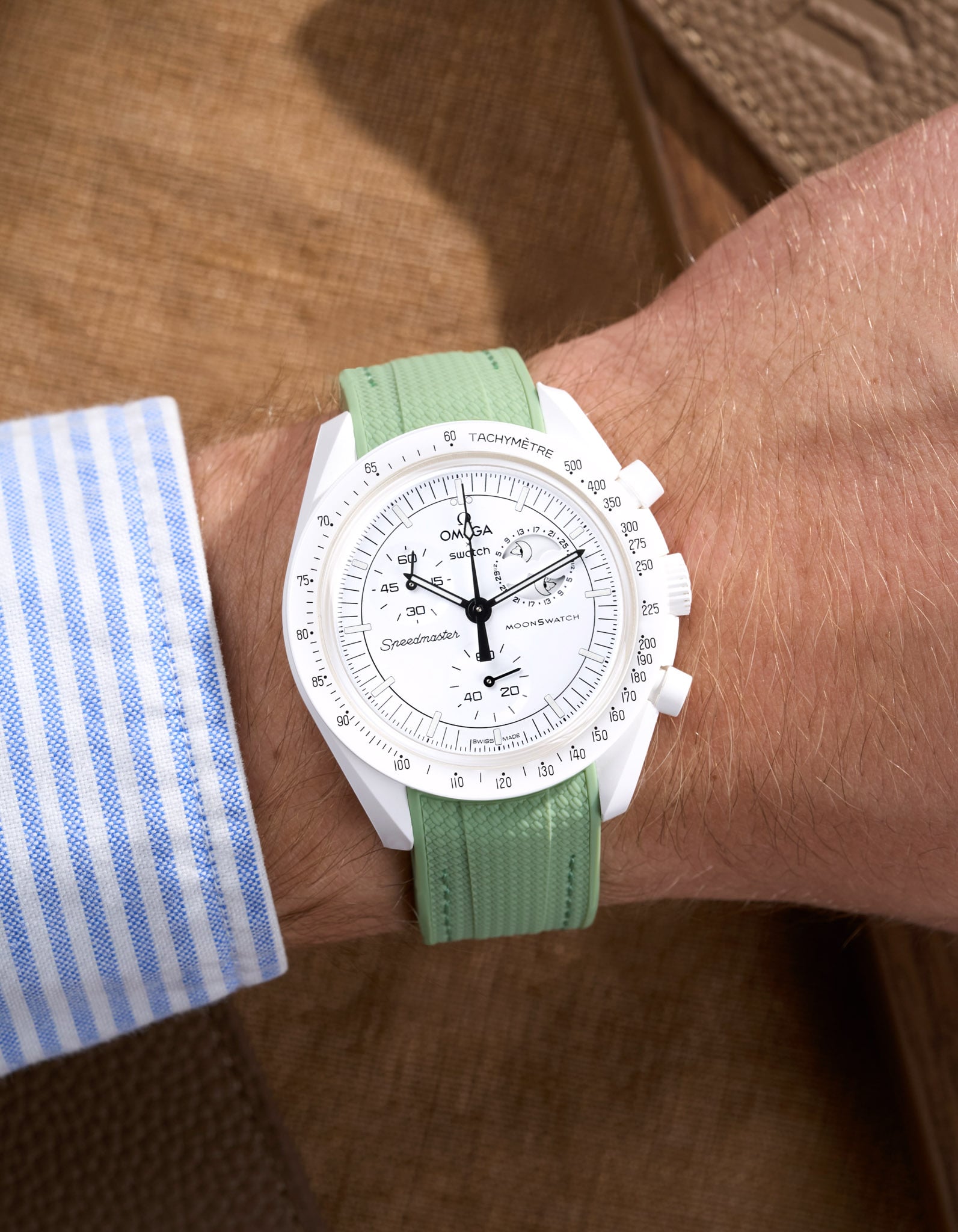 Pulseira de borracha curva premium - Menta