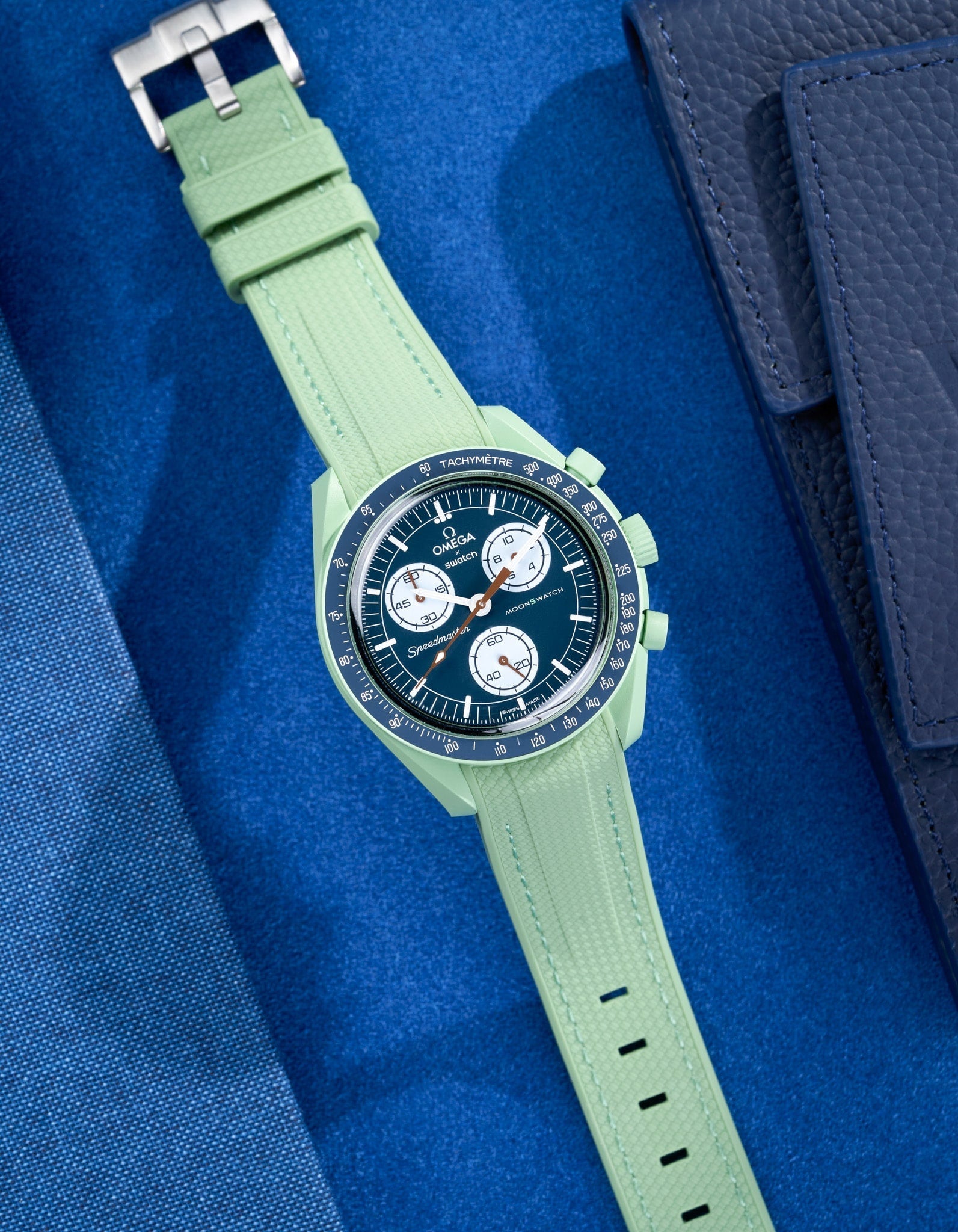 Pulseira de borracha curva premium - Menta