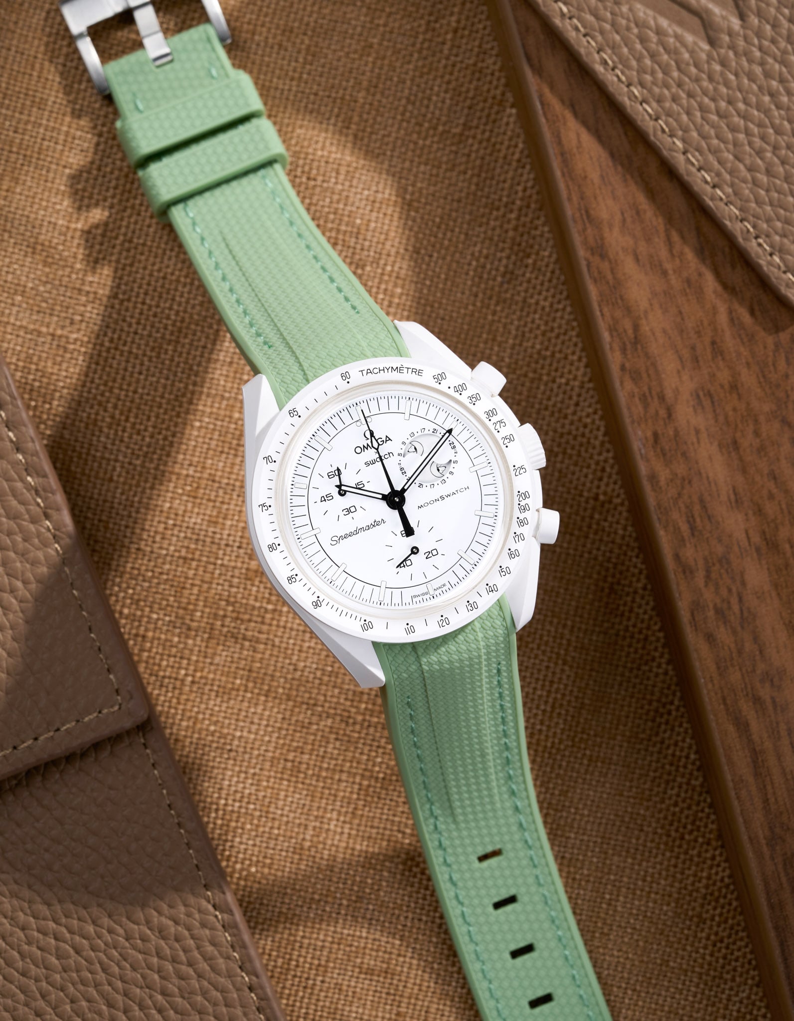 Pulseira de borracha curva premium - Menta