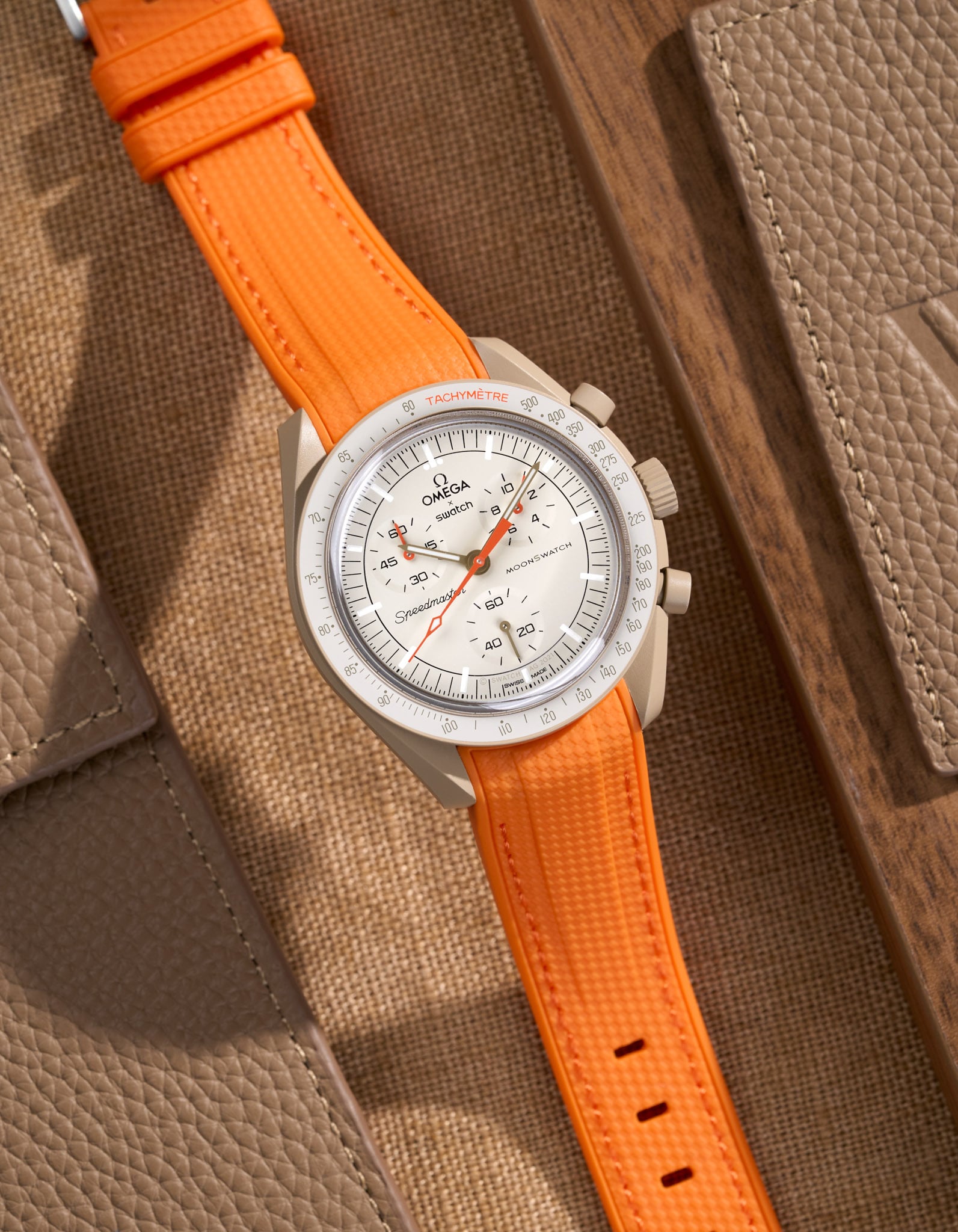Pulseira de borracha curva premium - laranja