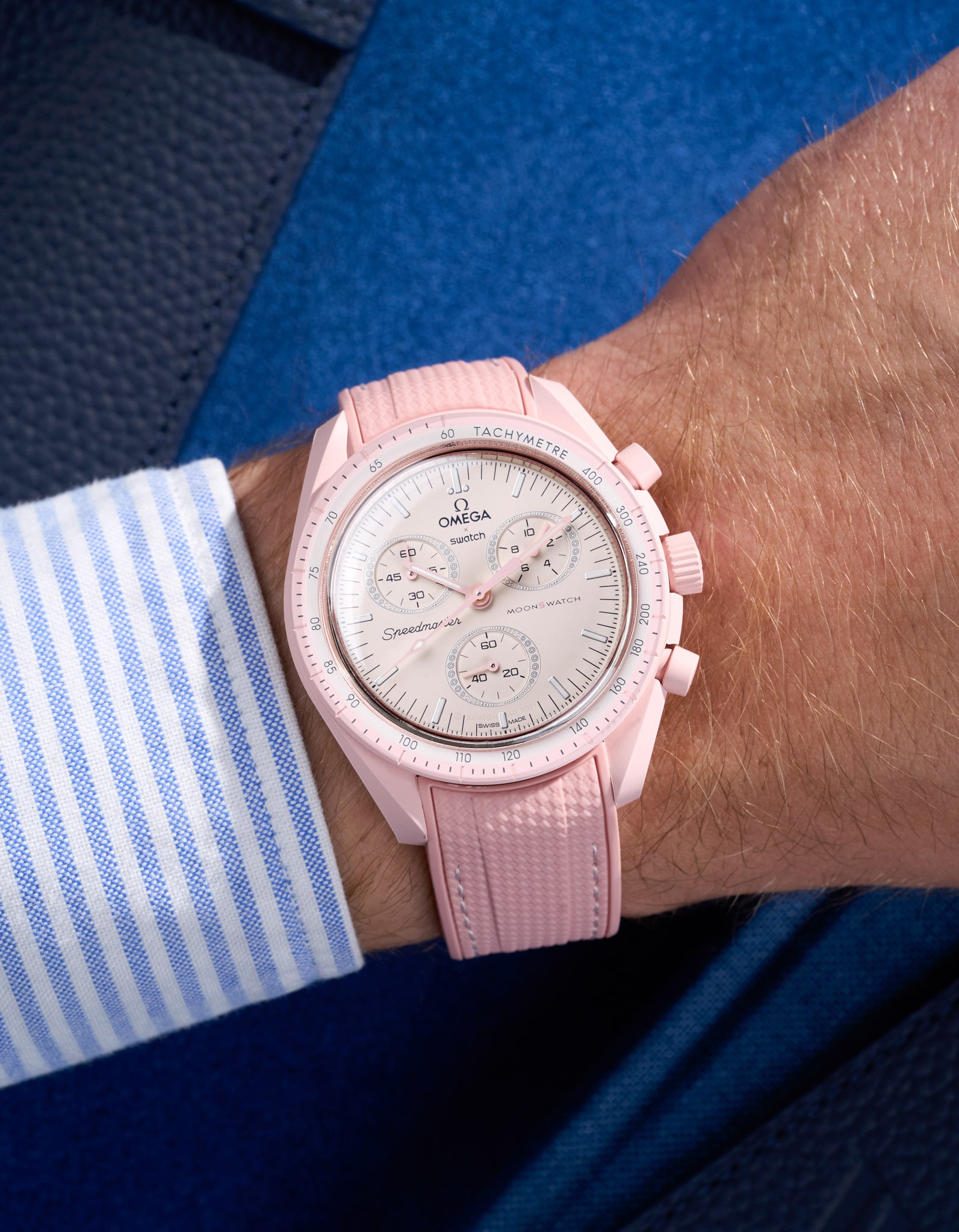 Pulseira de borracha curva premium - rosa