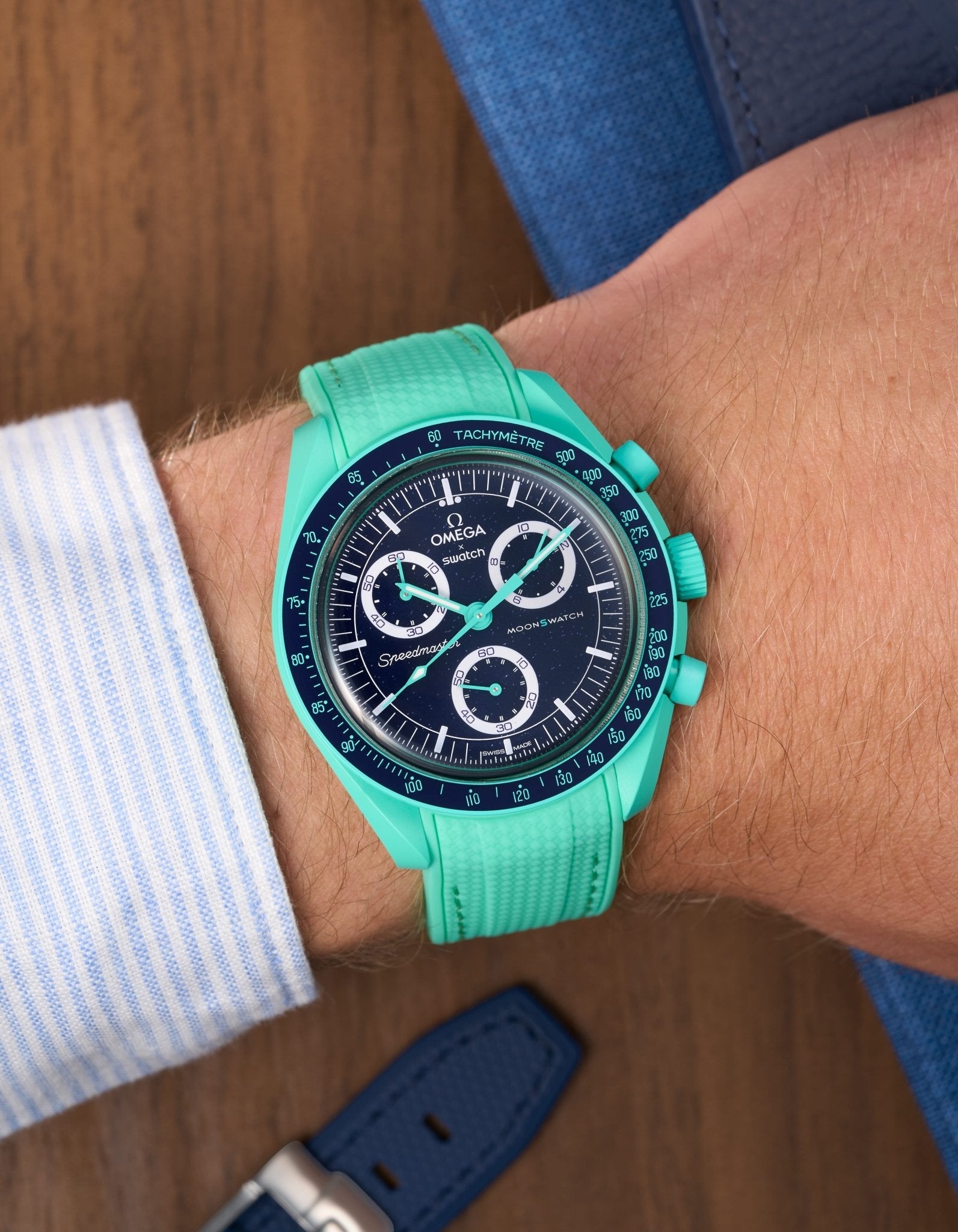 Pulseira de borracha curva premium - Polar Lights Green
