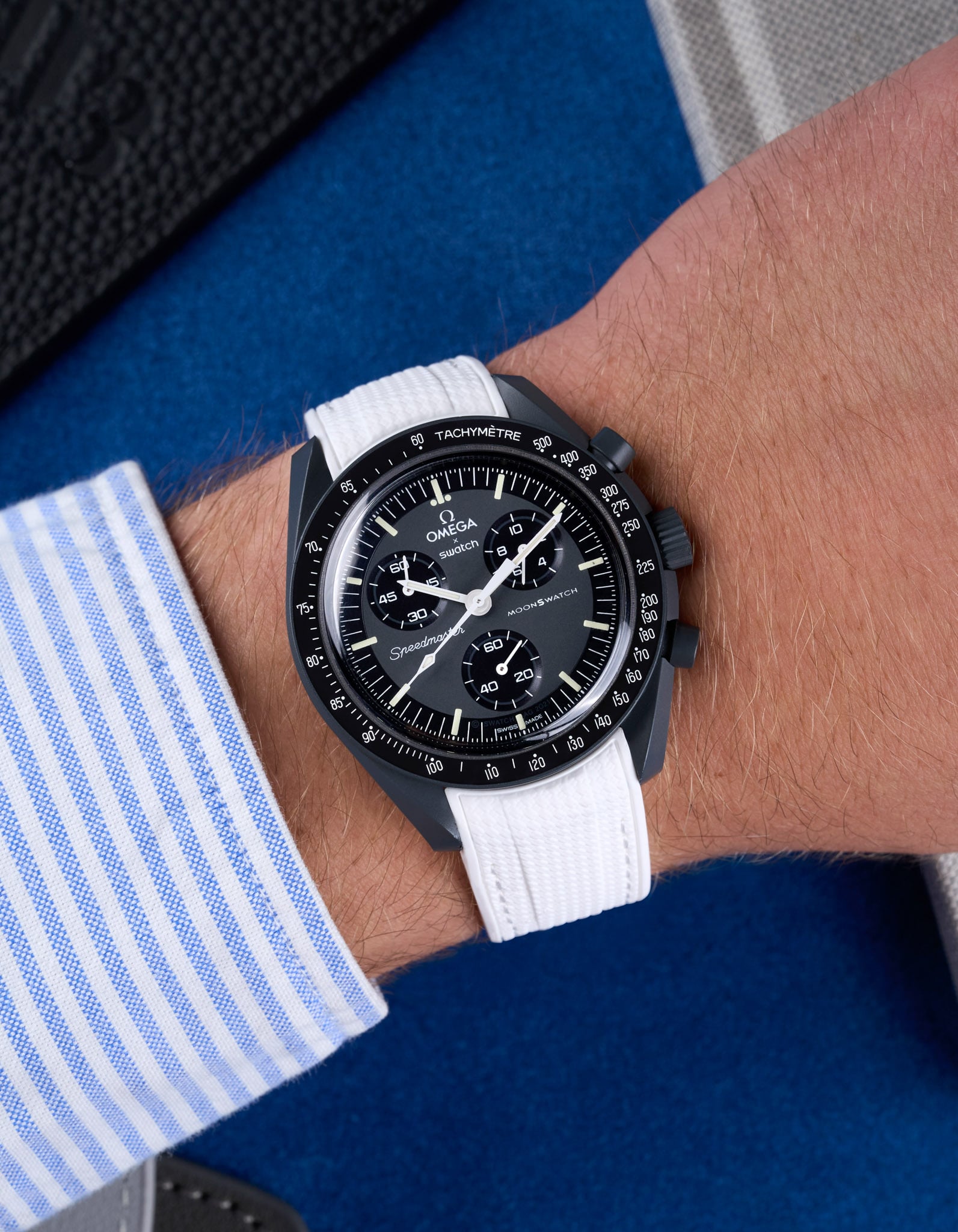 Pulseira de borracha curva premium - branca