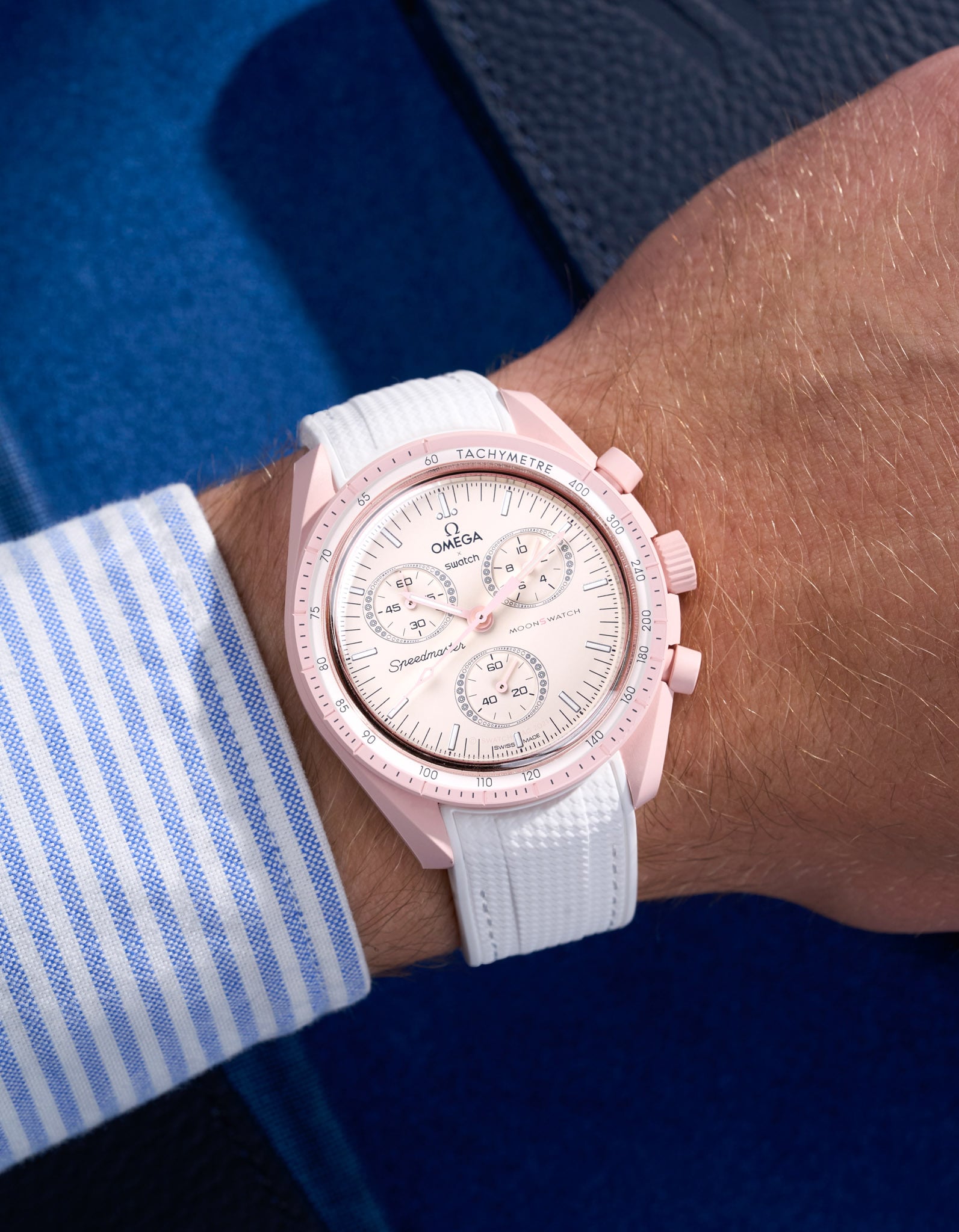 Pulseira de borracha curva premium - branca
