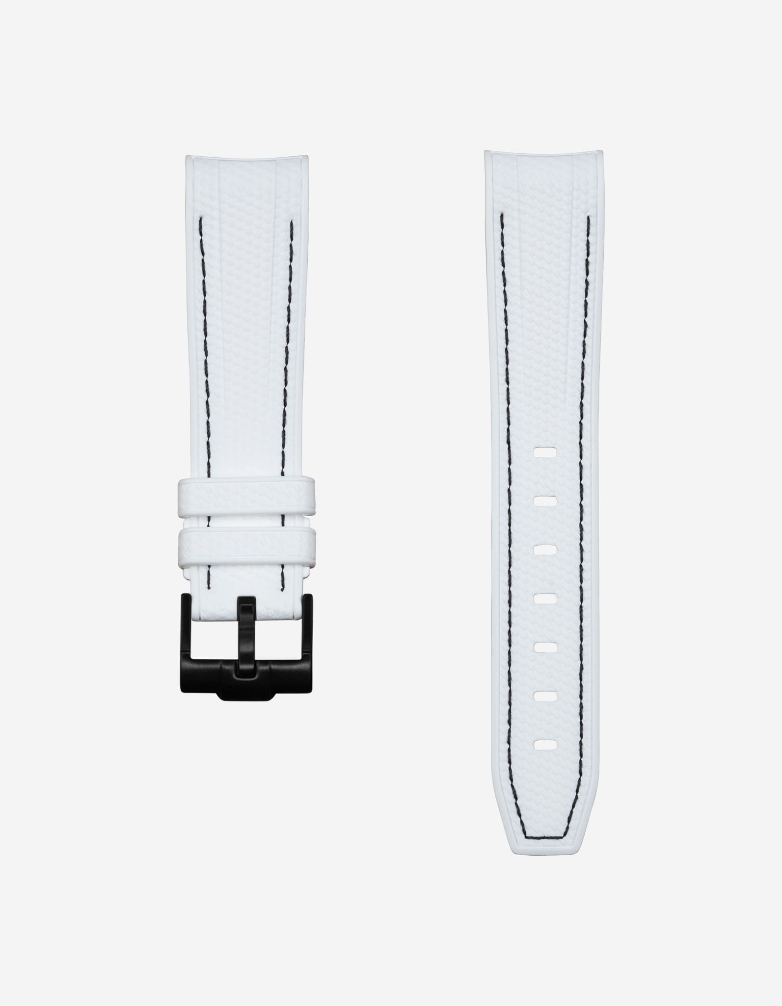Pulseira de borracha curva premium - pontos brancos e pretos