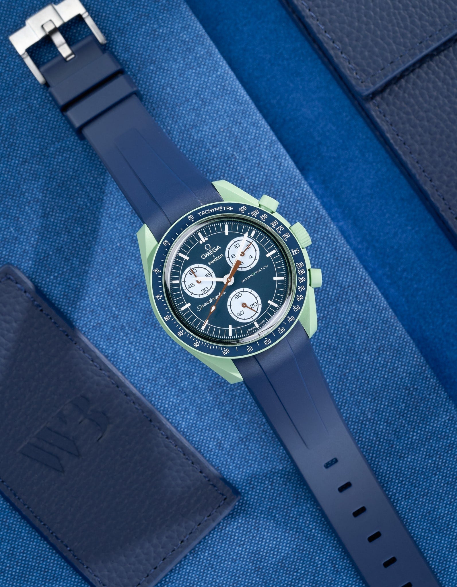 Pulseira de borracha curva - Azul