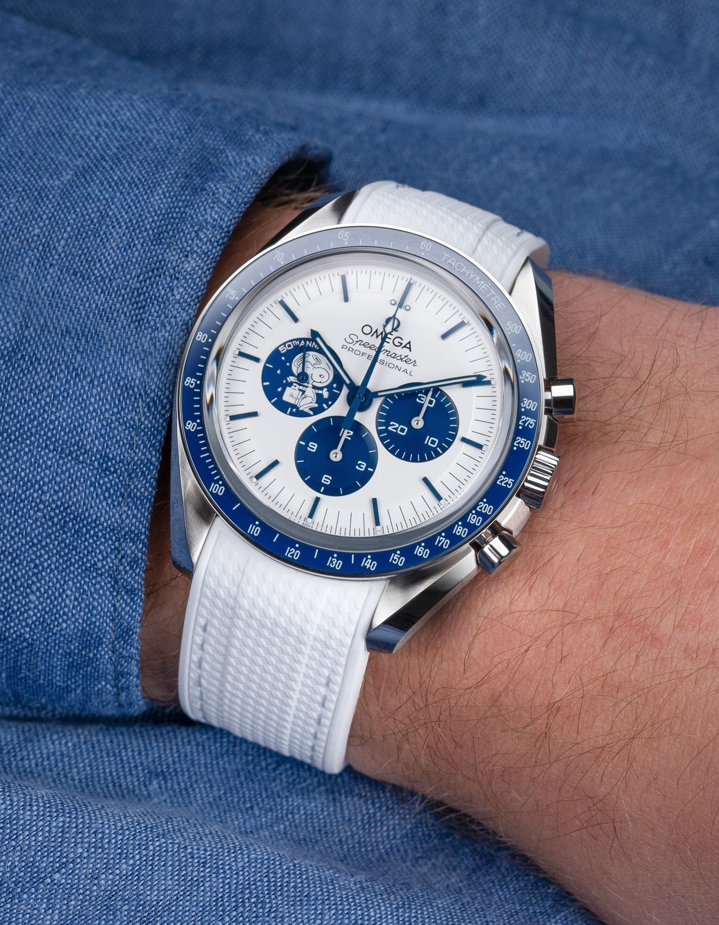 Rubber Strap for Omega Speedmaster “Silver Snoopy Award”