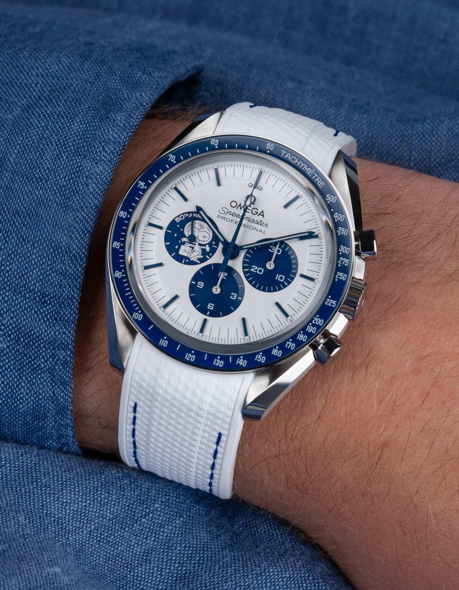 Rubber Strap for Omega Speedmaster “Silver Snoopy Award”