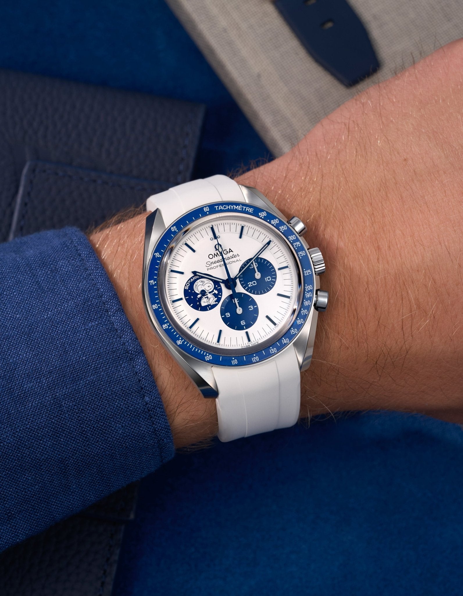 Rubber Strap for Omega Speedmaster “Silver Snoopy Award”