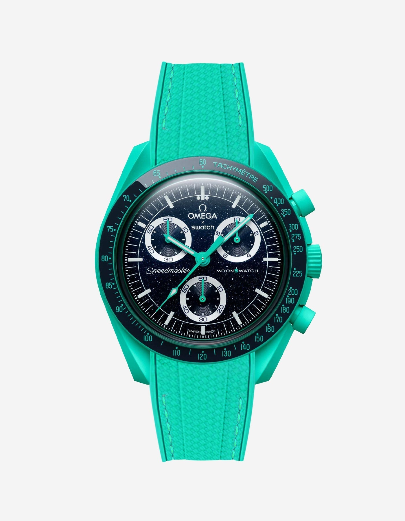 Relógio MoonSwatch Mission On Earth - Polar Lights (Pulseira de borracha)