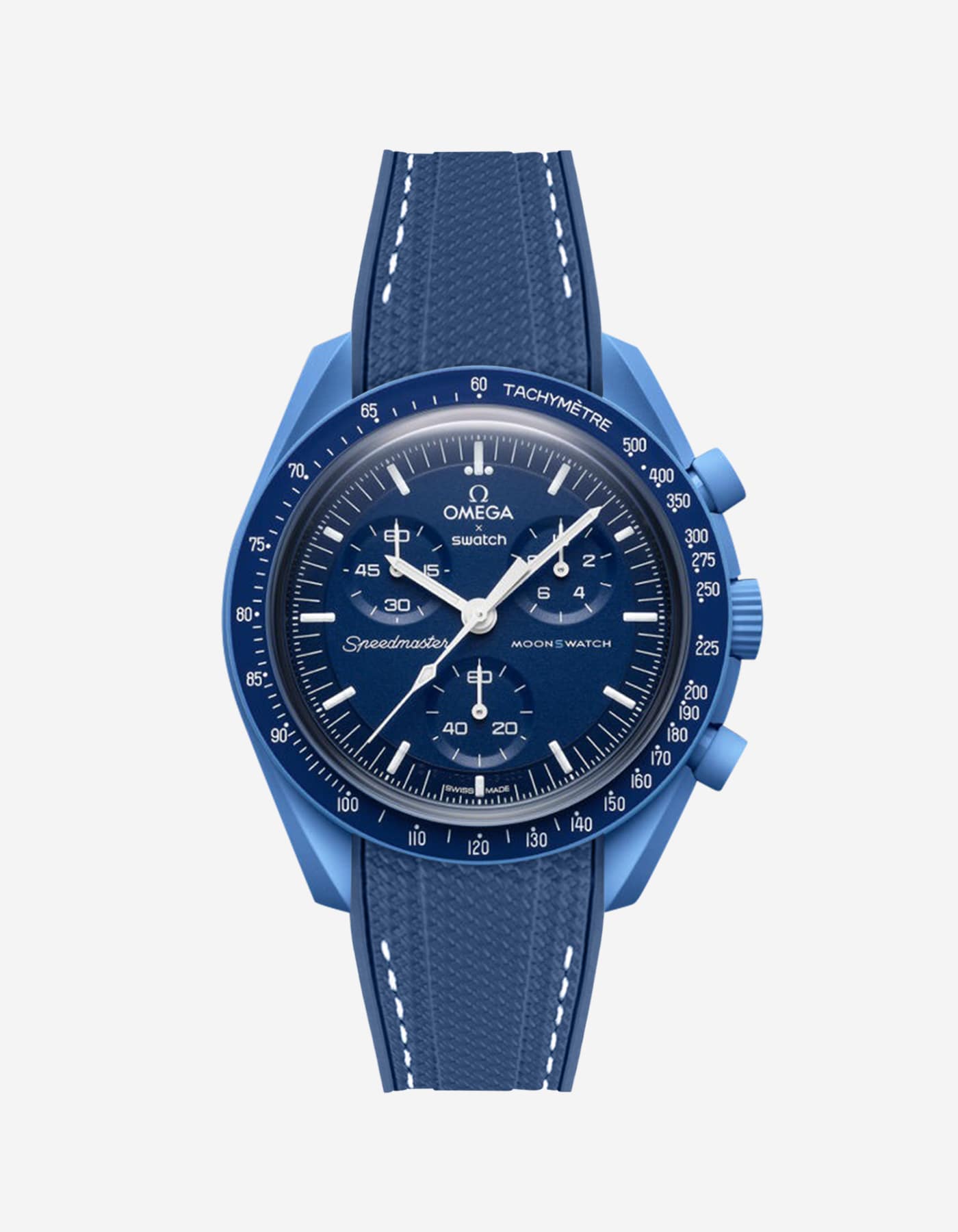 Relógio MoonSwatch Mission to Neptune (Pulseira de borracha)