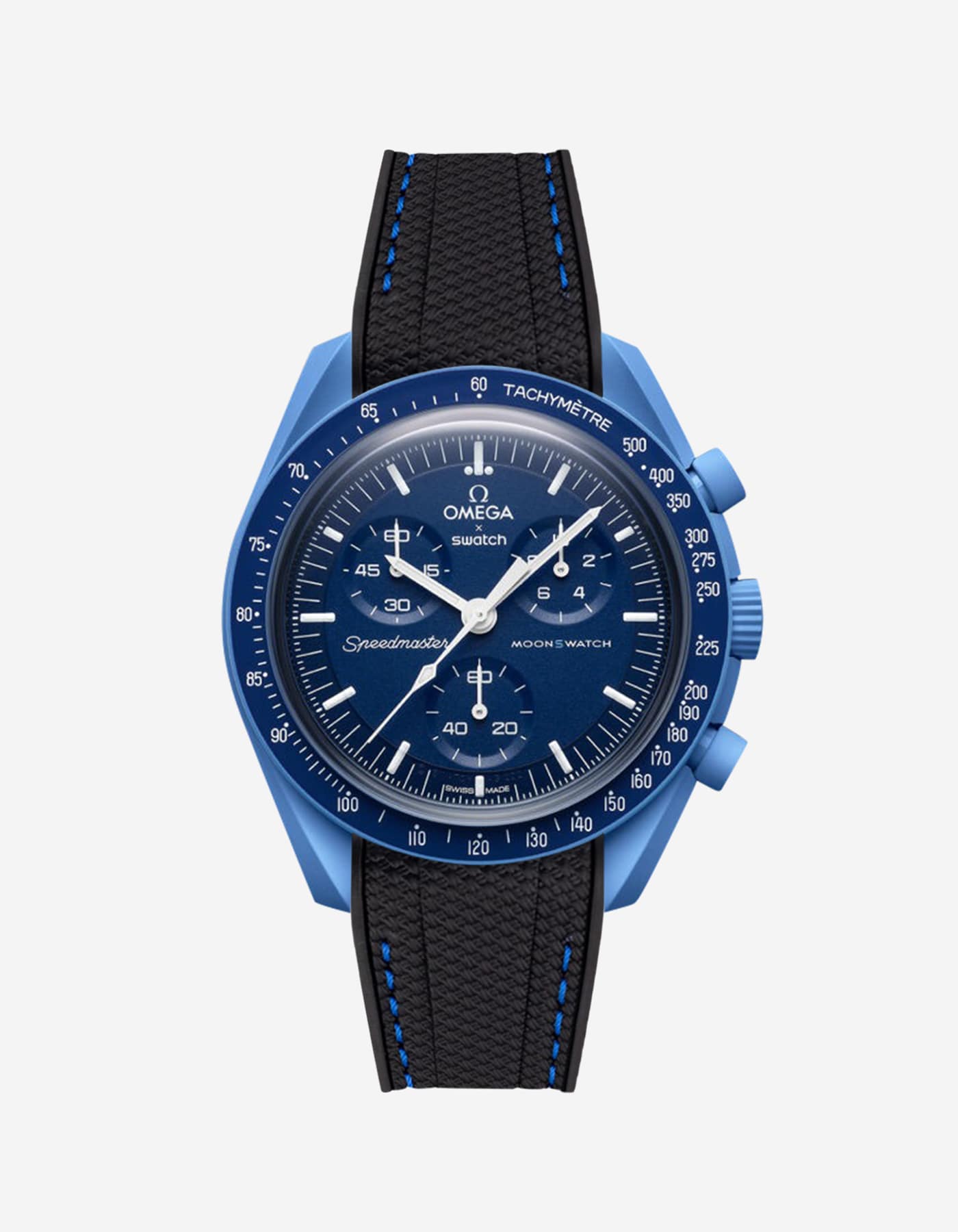 Relógio MoonSwatch Mission to Neptune (Pulseira de borracha)
