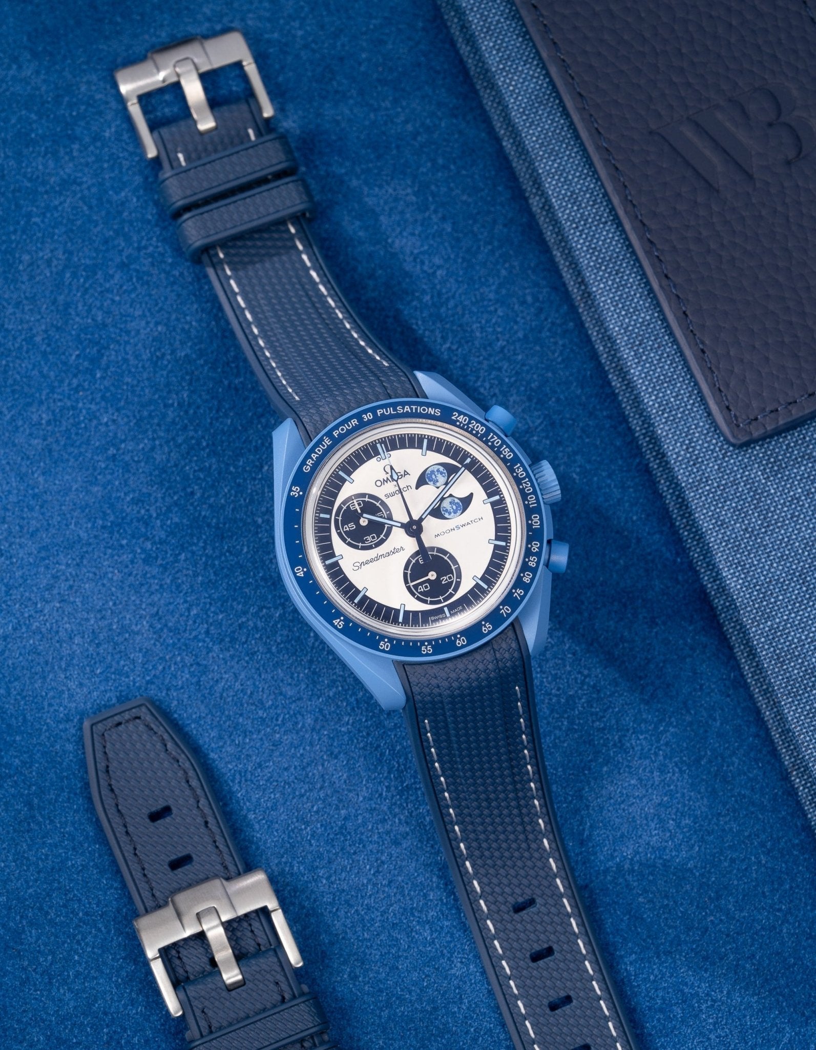 Relógio MoonSwatch Mission to the Super Blue Moonphase (Pulseira de borracha)