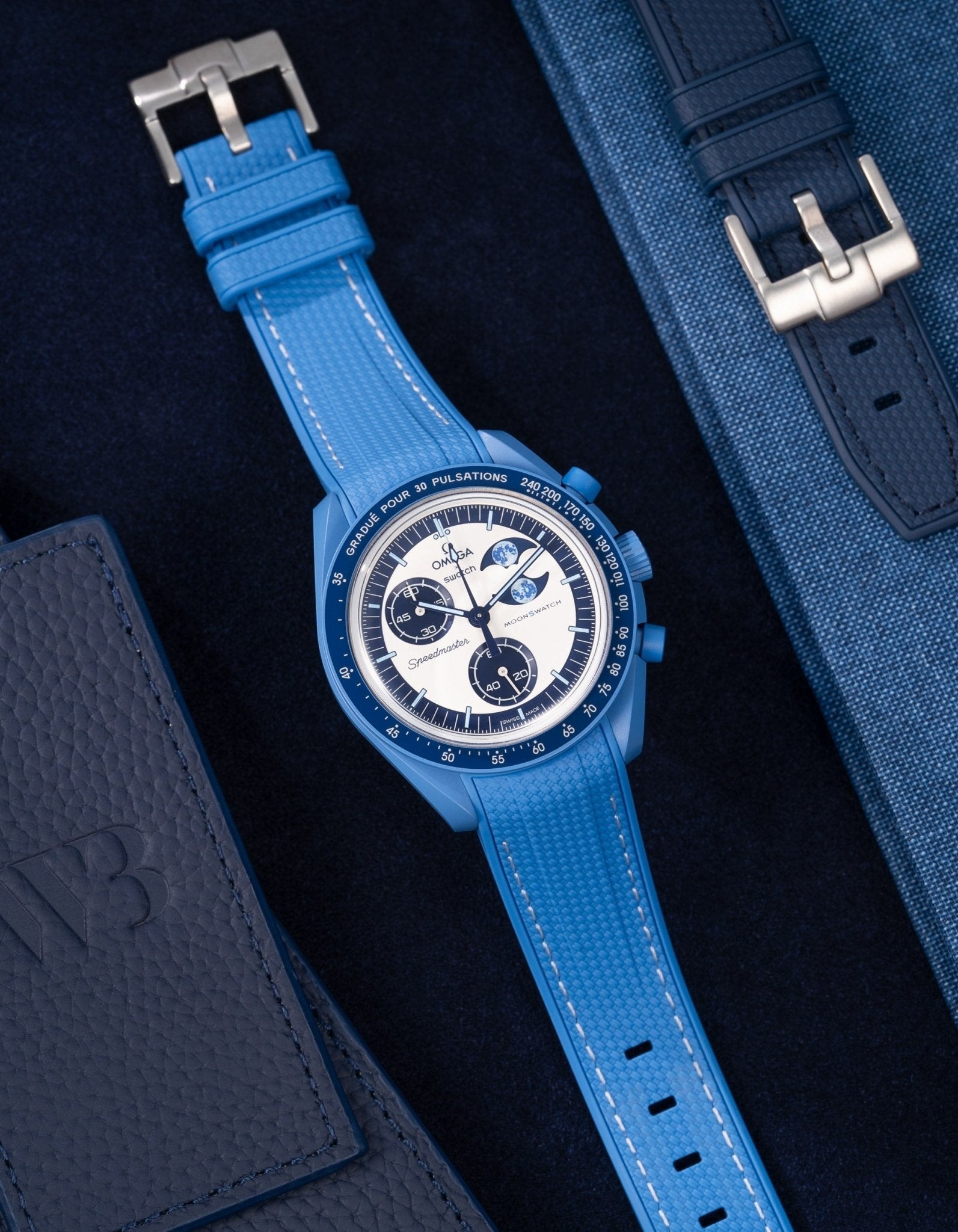 Relógio MoonSwatch Mission to the Super Blue Moonphase (Pulseira de borracha)