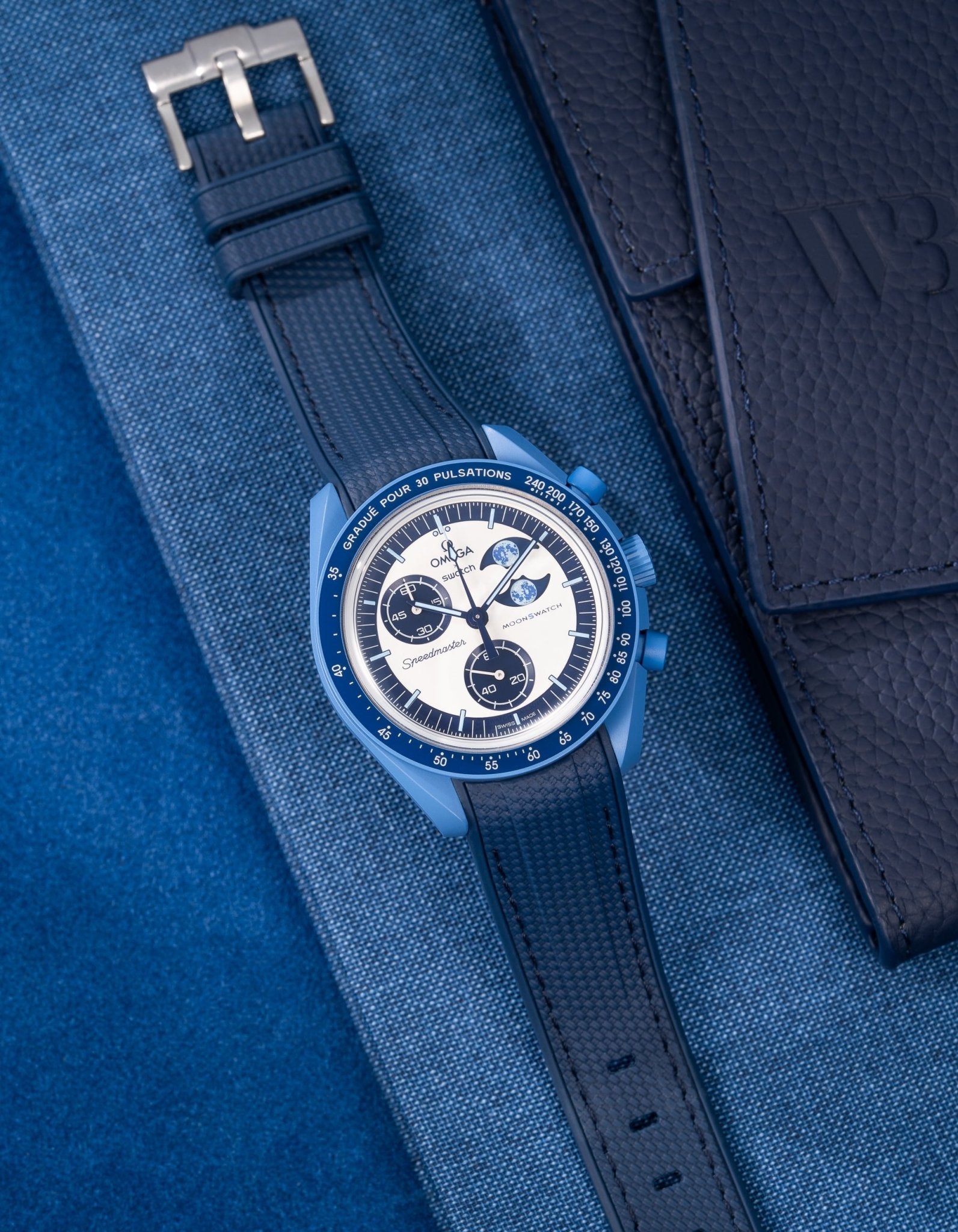 Relógio MoonSwatch Mission to the Super Blue Moonphase (Pulseira de borracha)