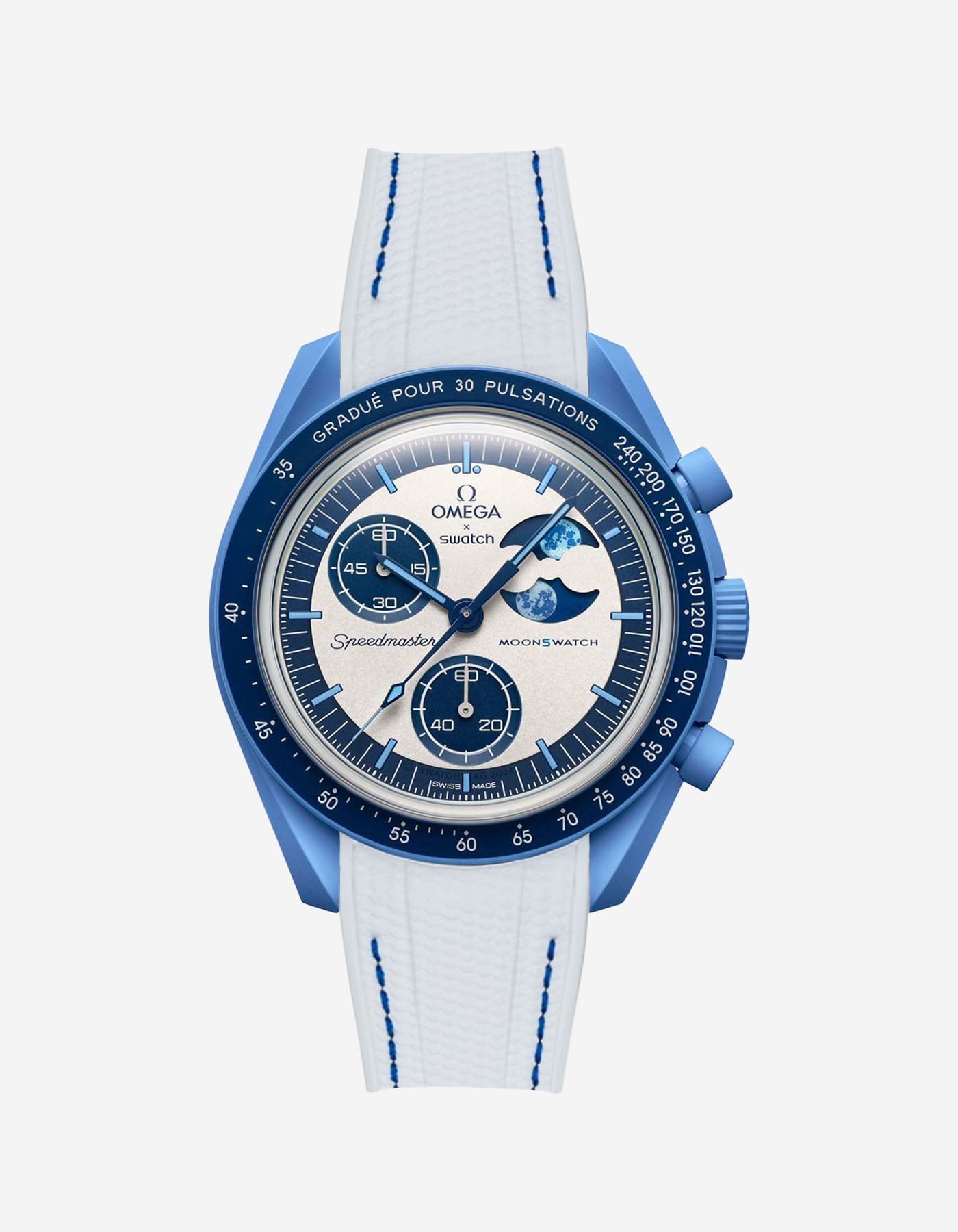 Relógio MoonSwatch Mission to the Super Blue Moonphase (Pulseira de borracha)