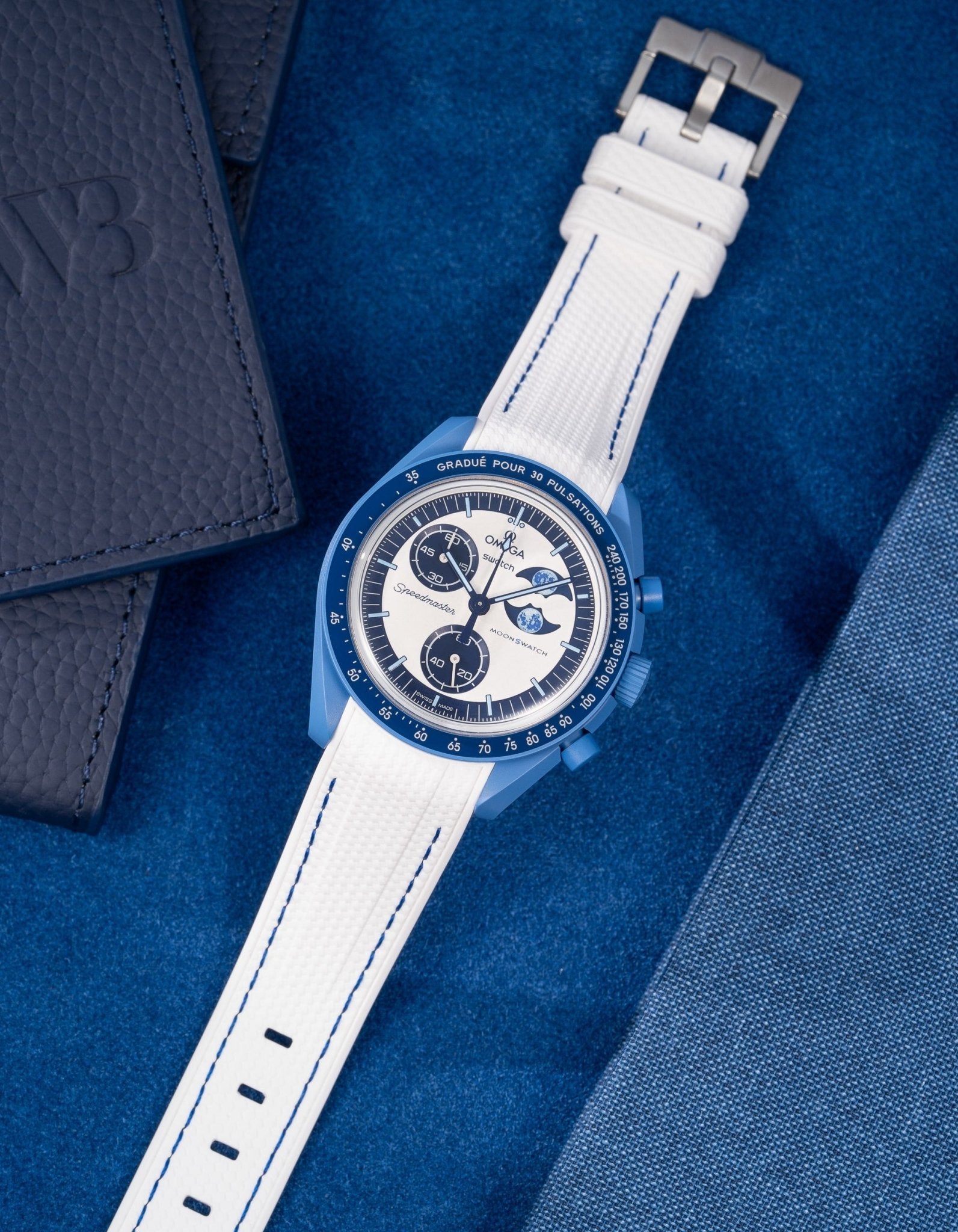 Relógio MoonSwatch Mission to the Super Blue Moonphase (Pulseira de borracha)