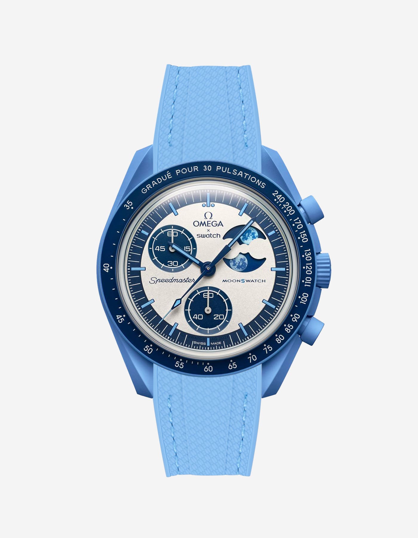 Relógio MoonSwatch Mission to the Super Blue Moonphase (Pulseira de borracha)