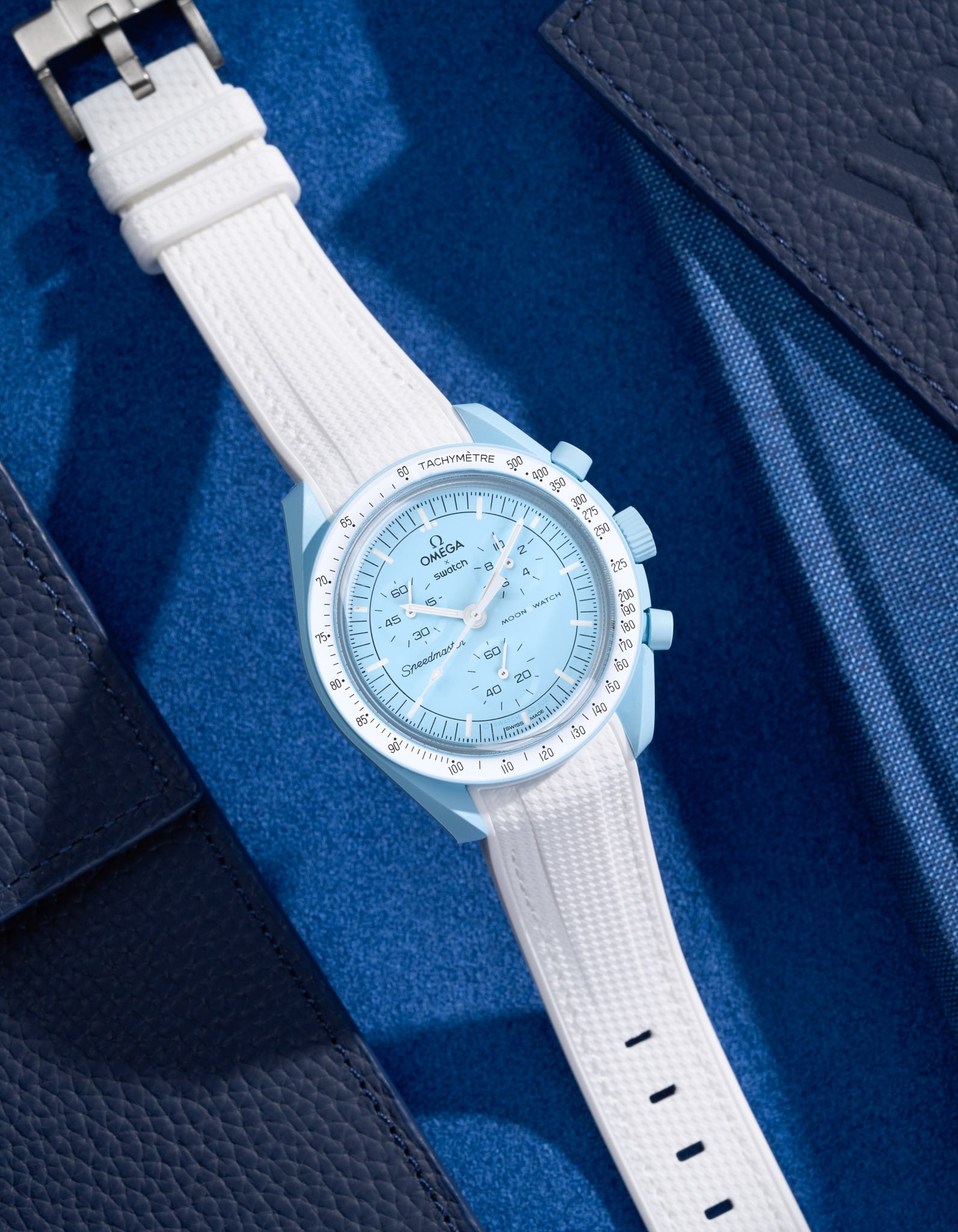 Relógio MoonSwatch Mission to Urano (Pulseira de borracha)
