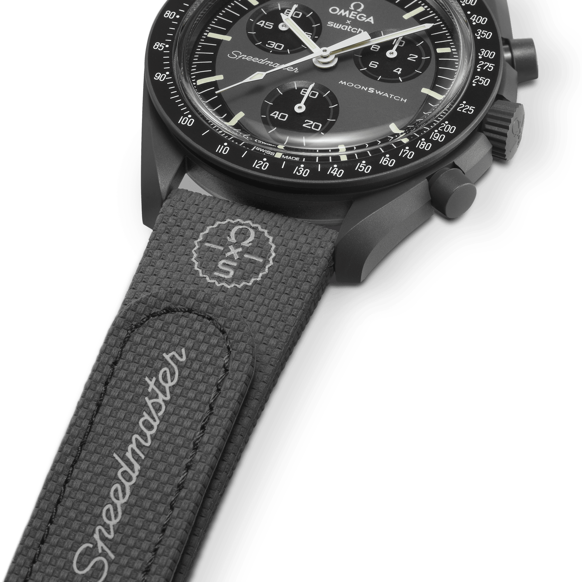 MOONSWATCH BORRACHA CINZA ESCURO/PRETO