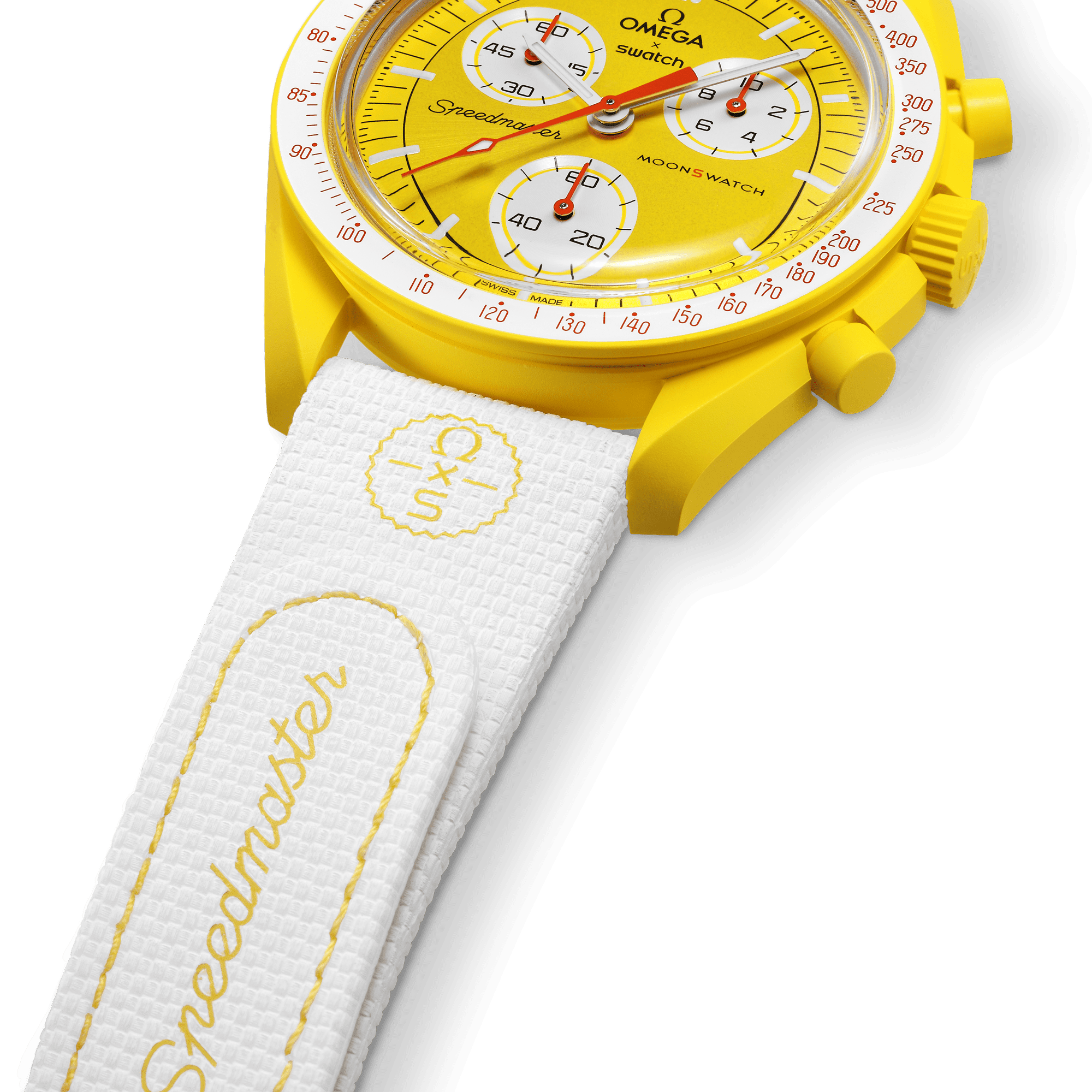 MOONSWATCH BORRACHA BRANCA/AMARELA