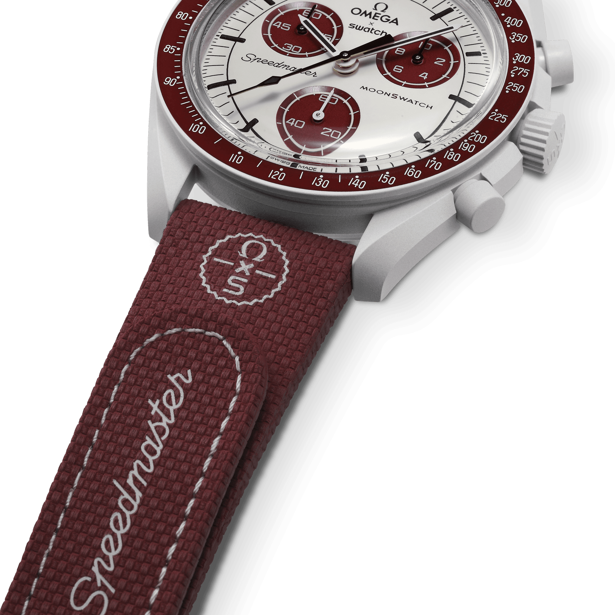 MOONSWATCH BORDEAUX/CINZA CLARO BORRACHA