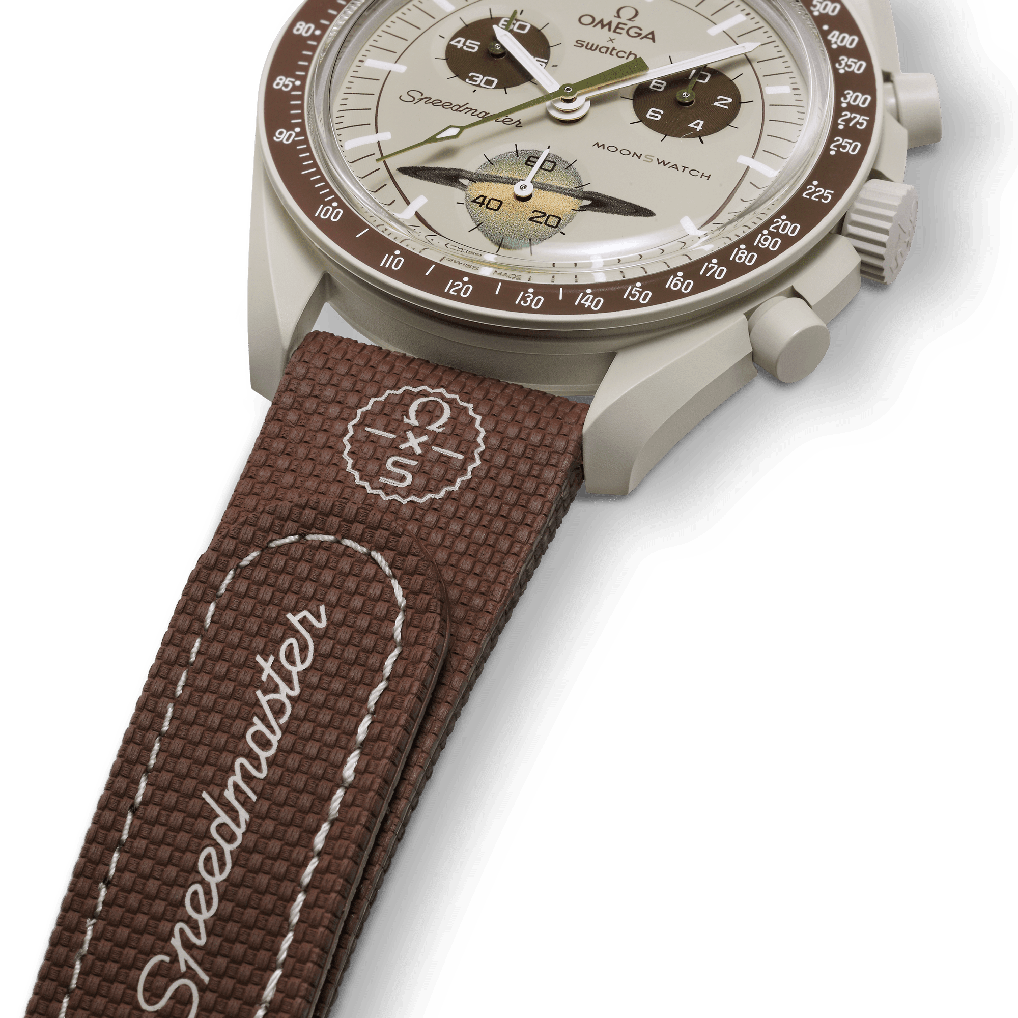 MOONSWATCH BORRACHA MARROM/BEGE