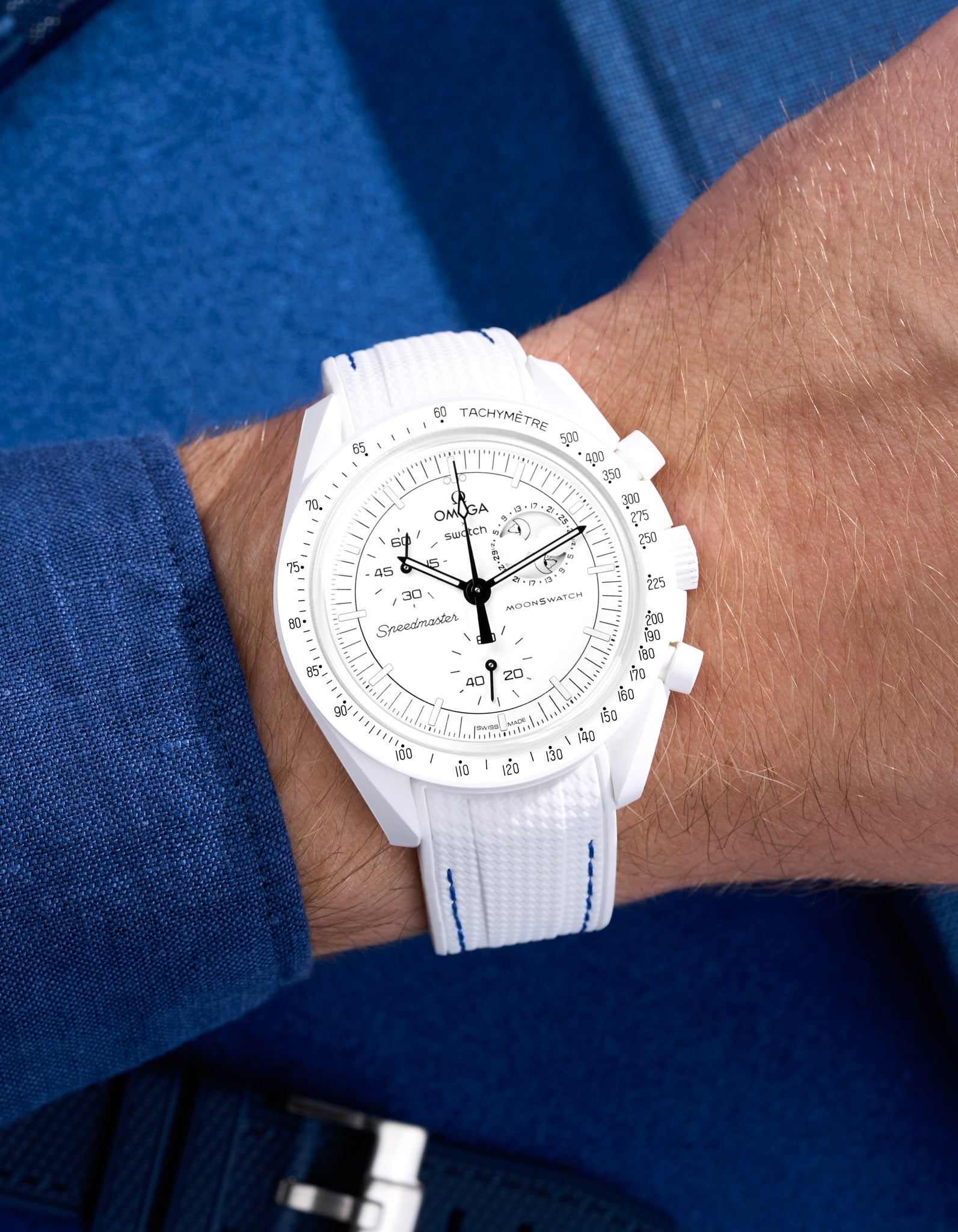 Relógio MoonSwatch Mission to The Moonphase (Pulseira de borracha)