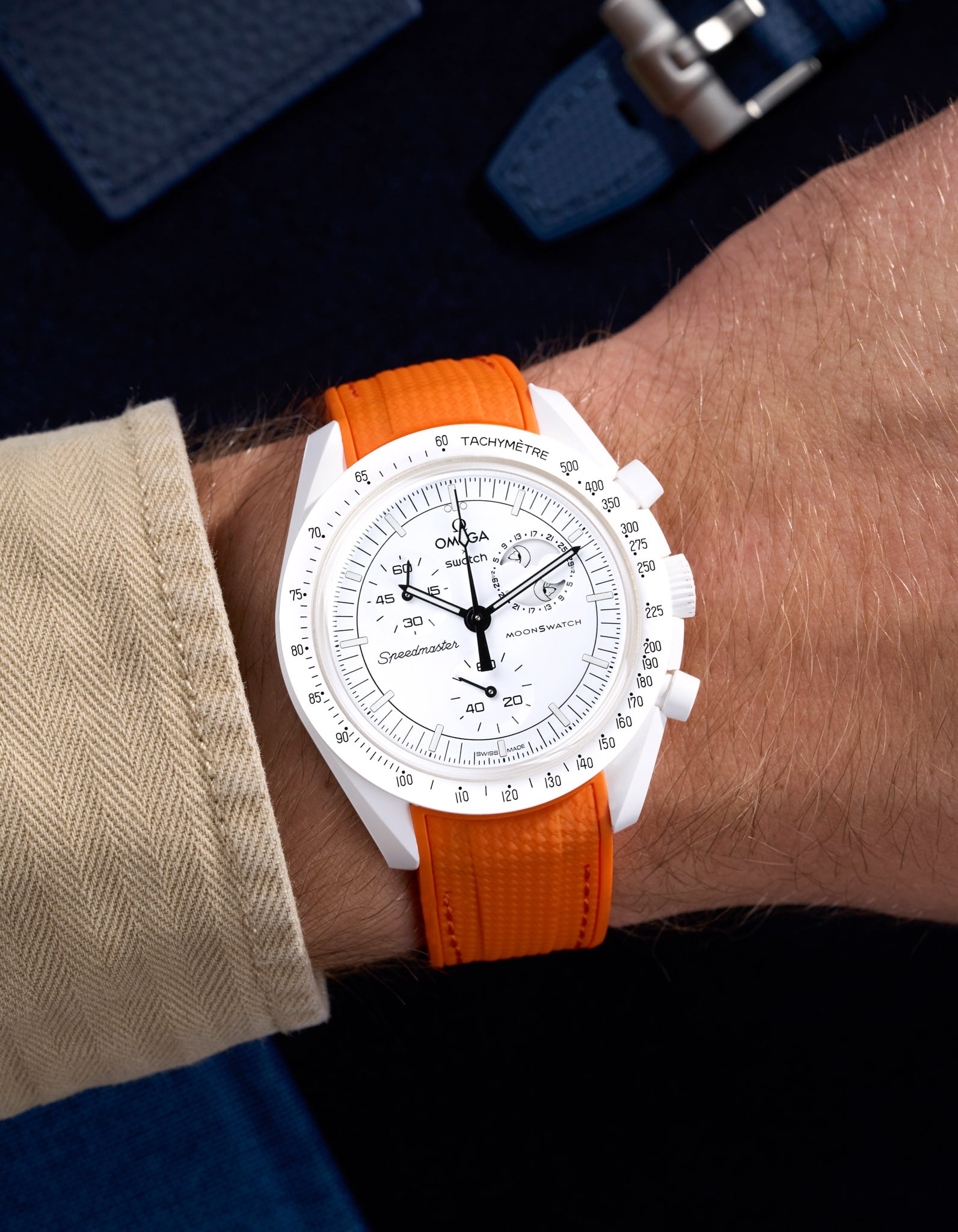 Relógio MoonSwatch Mission to The Moonphase (Pulseira de borracha)